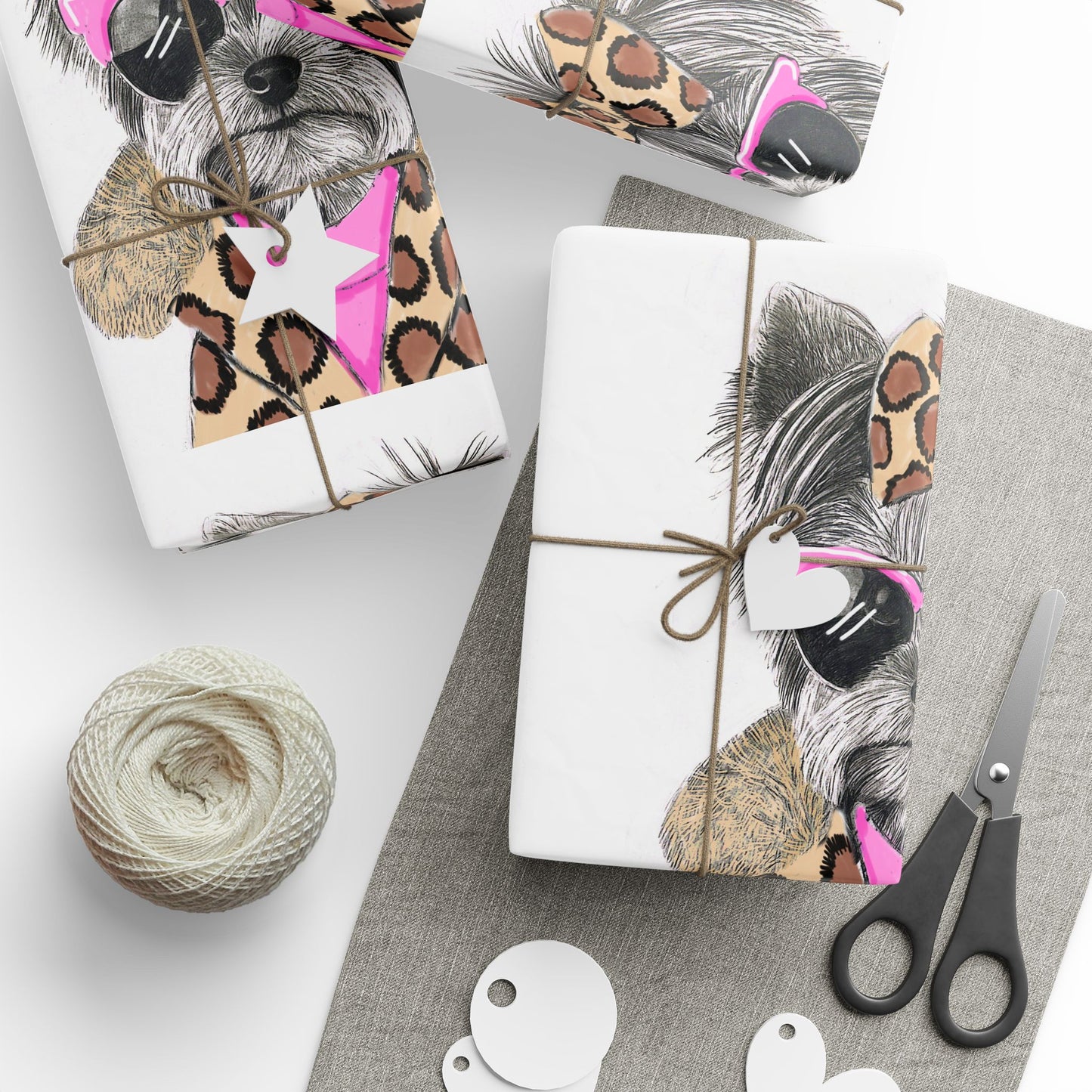 Cute Pink Yorkie Gift Wrap for Animal Lovers