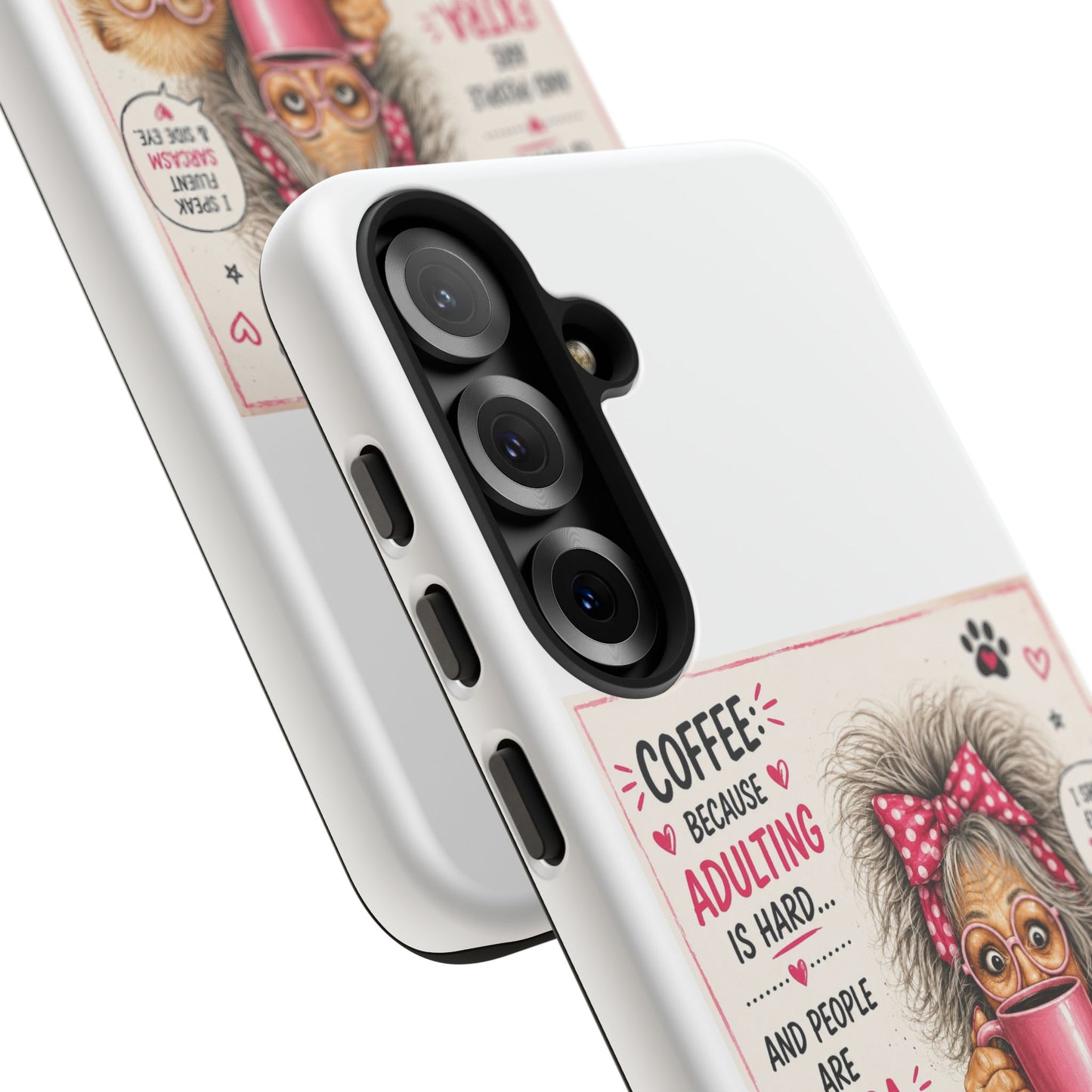 Perky Pearl and LattePhone Case — Funny "Adulting Is Hard" Cozy Design