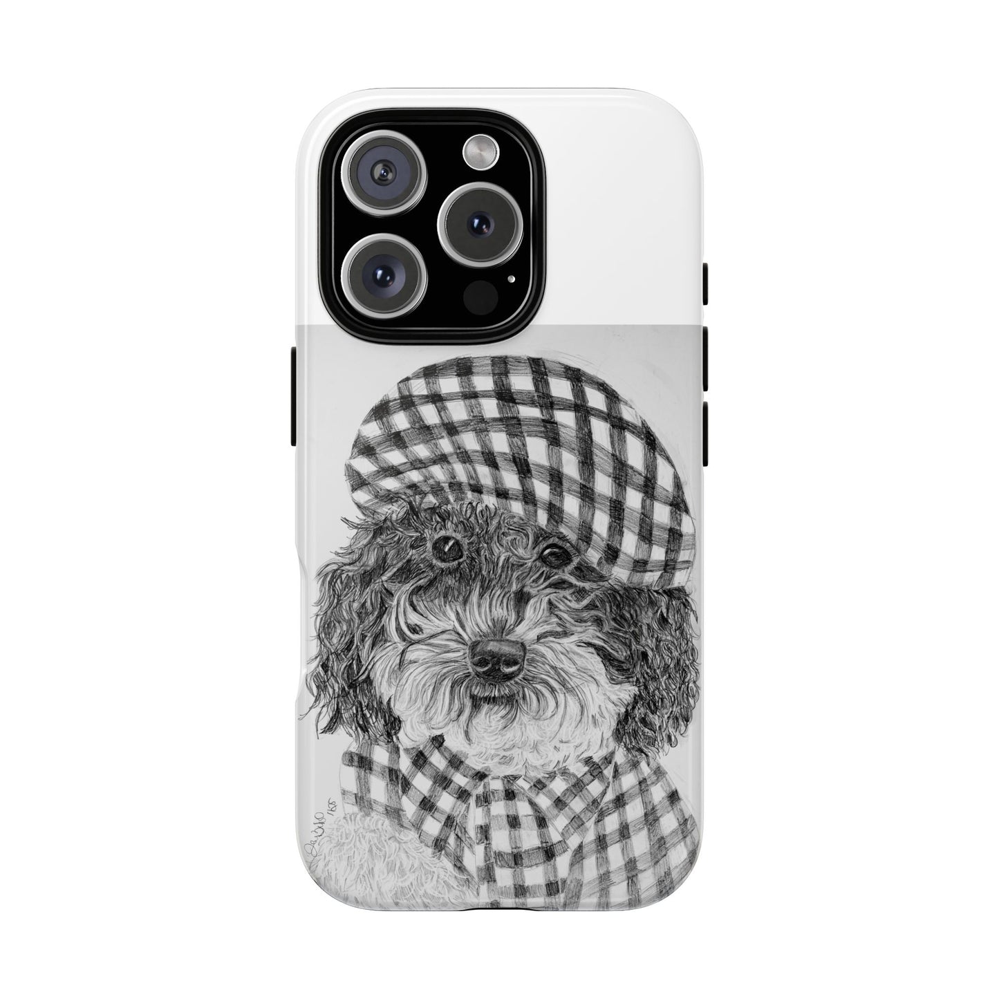 Cute Dog Phone Case — Flannel Elmer  in Plaid Hat