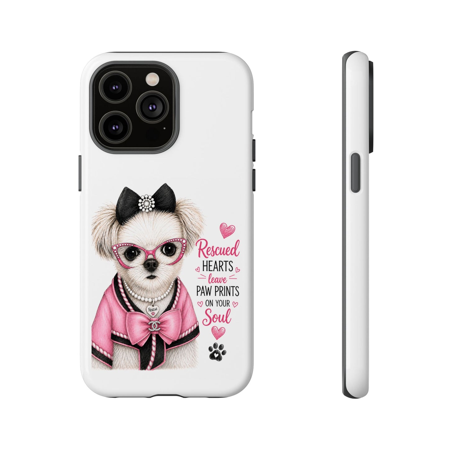 Rescued Hearts Paw Prints Phone Case