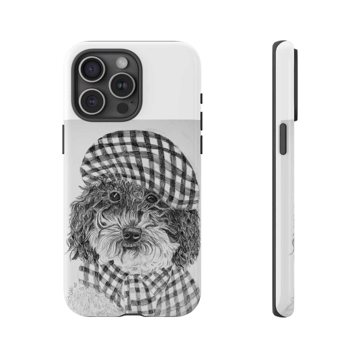 Cute Dog Phone Case — Flannel Elmer  in Plaid Hat