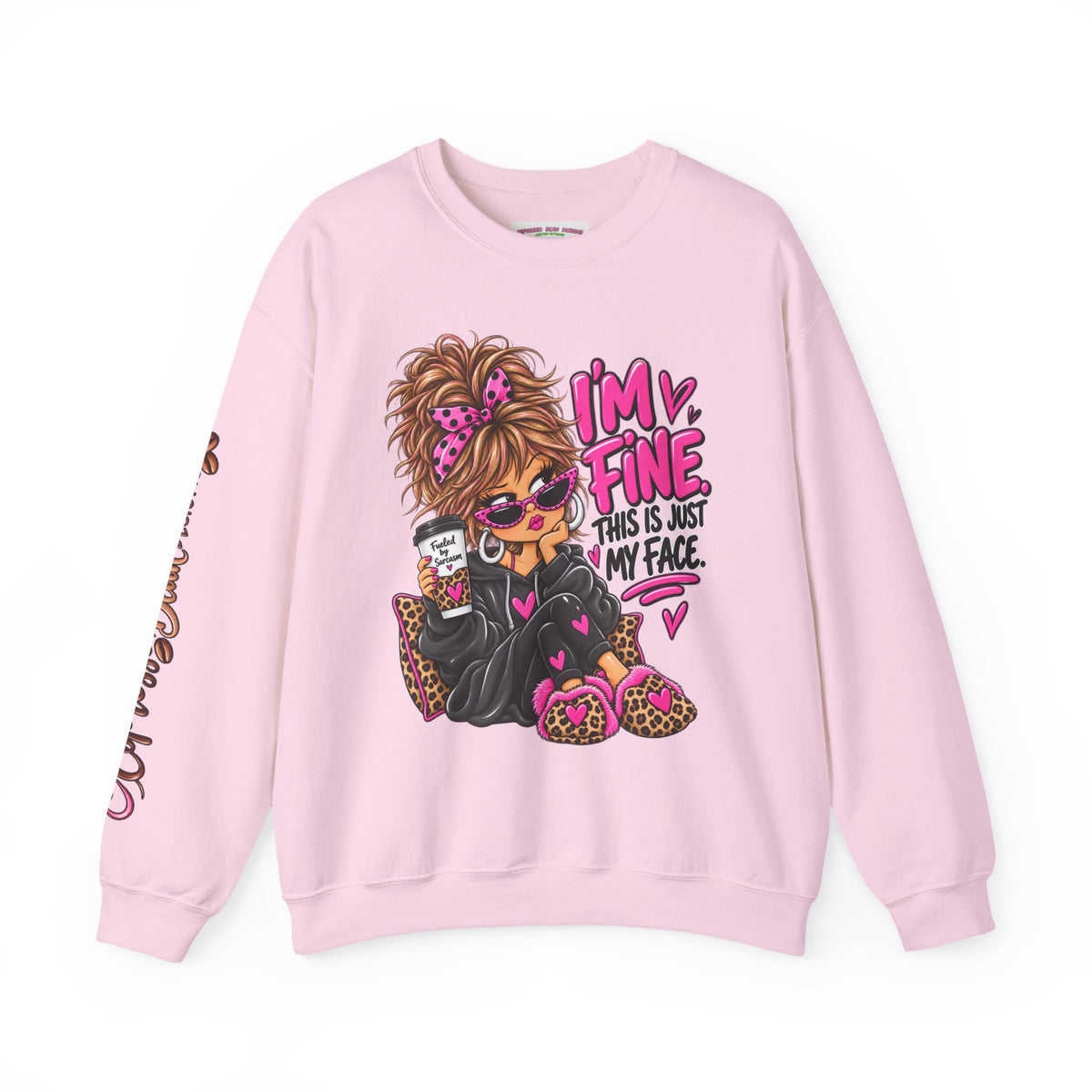 I'm Fine Graphic Sweatshirt — 'This Is Just My Face' Cozy Crewneck