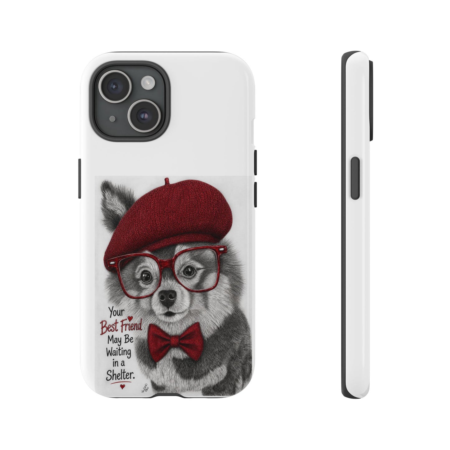 Rescue Pup Art Phone Case – "Your Best Friend May Be Waiting in a Shelter"