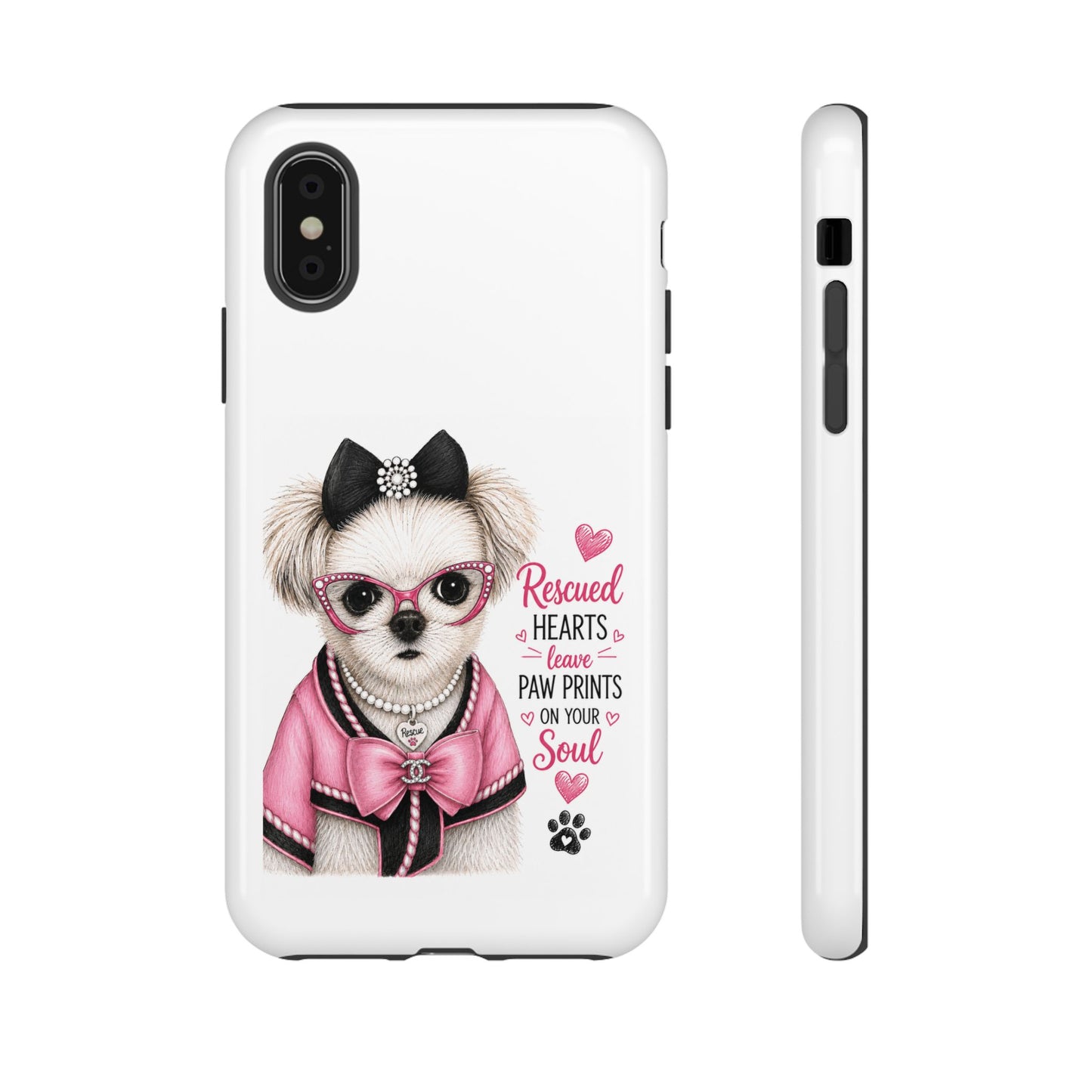 Rescued Hearts Paw Prints Phone Case
