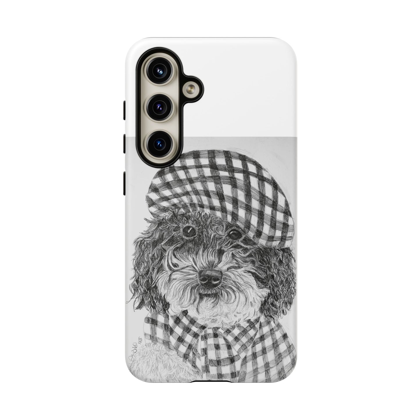 Cute Dog Phone Case — Flannel Elmer  in Plaid Hat