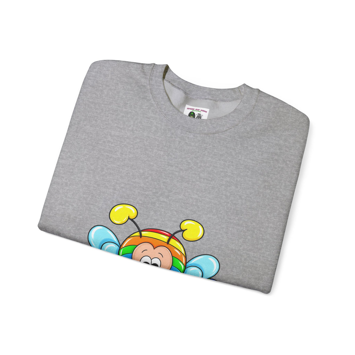 Tired Love bug  Crewneck Sweatshirt — Colorful Rainbow Cute Graphic