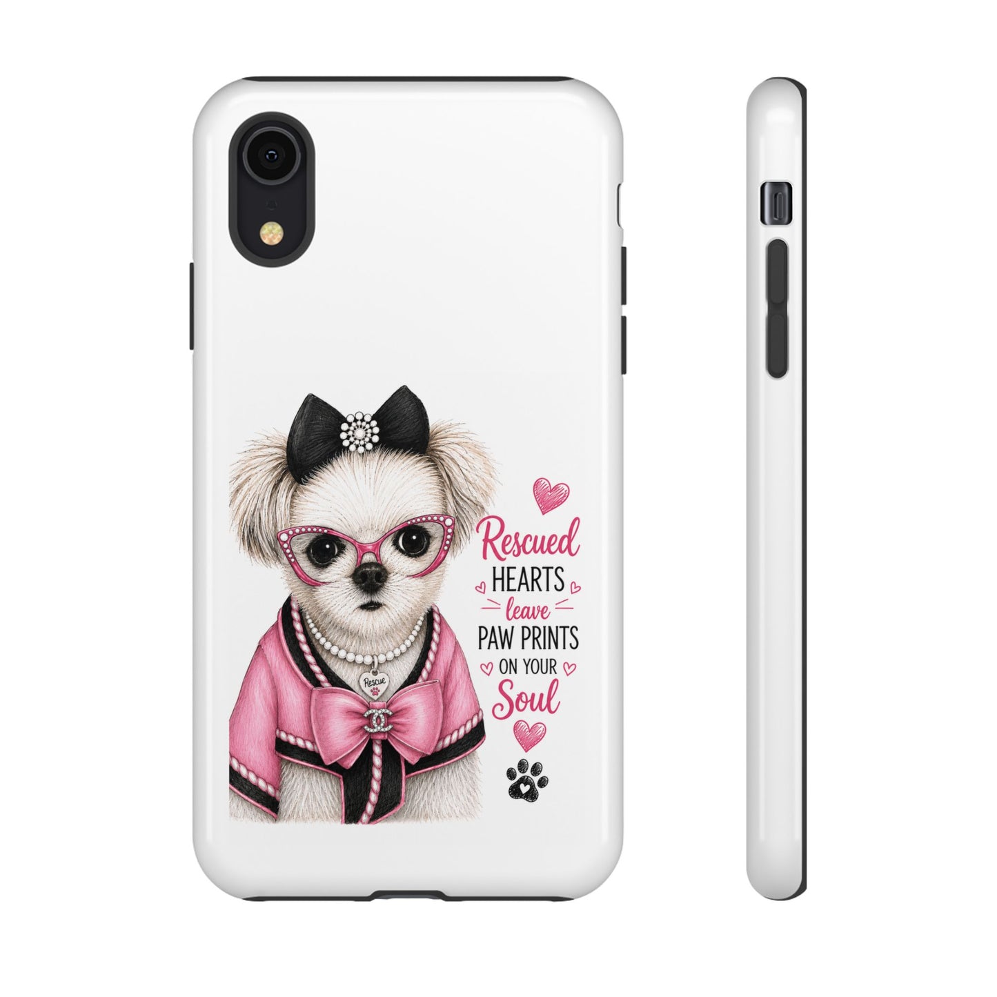 Rescued Hearts Paw Prints Phone Case