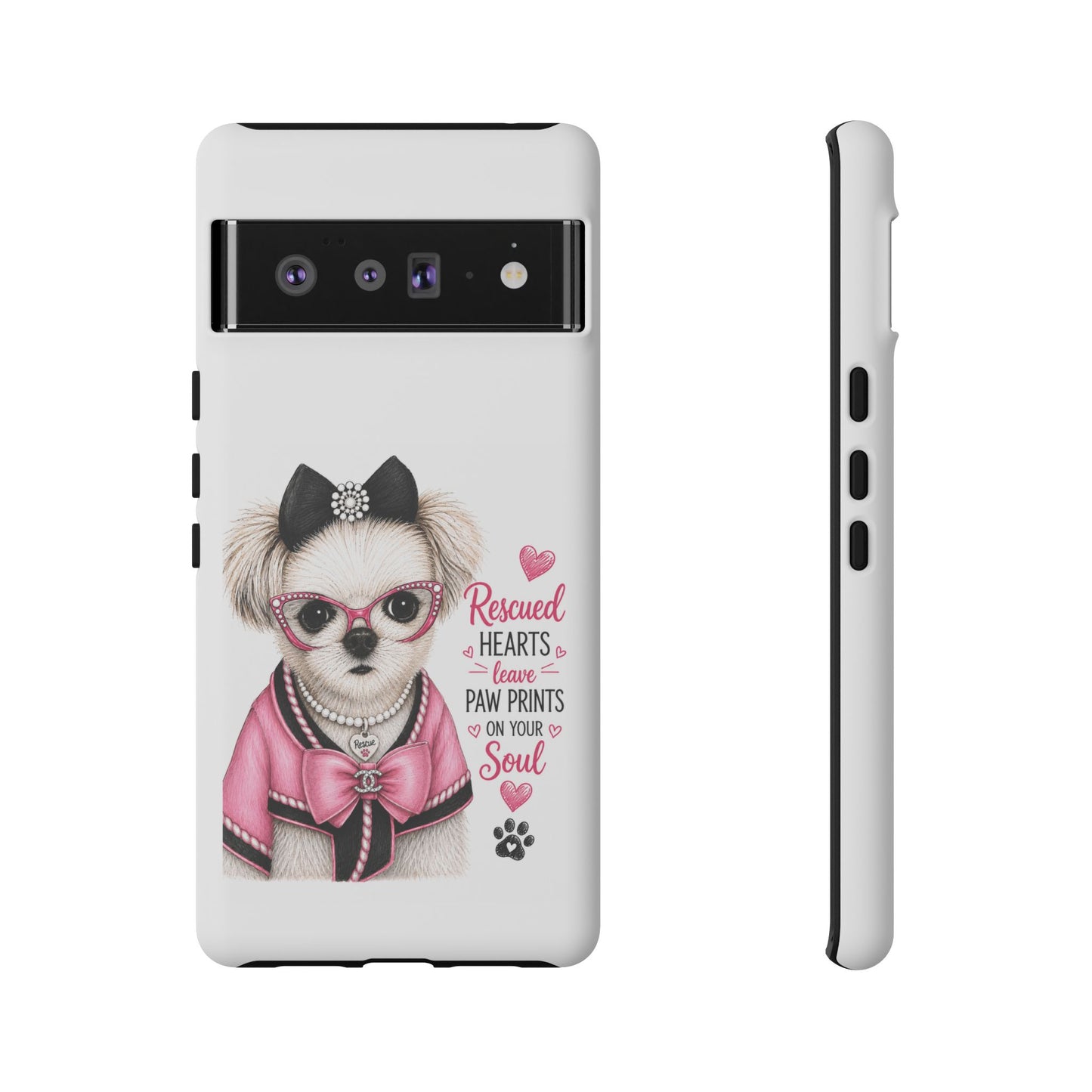 Rescued Hearts Paw Prints Phone Case