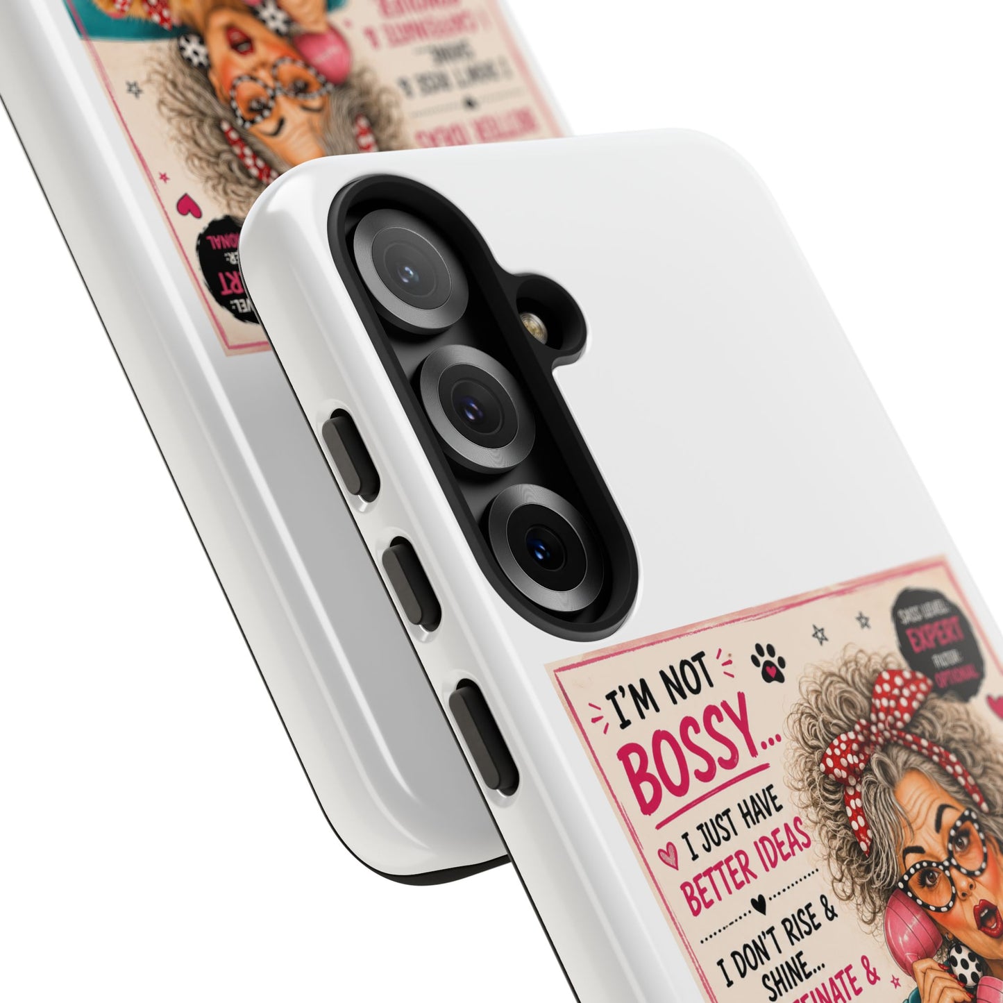 Perky Pearl and Latte Phone Case — "I'm Not Bossy" Funny Dog Lover & Sarcastic Woman Protective Tough Case