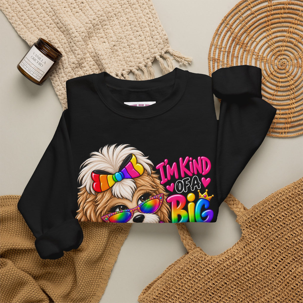 Cute Rainbow Puppy "I'm Kind of a Big Deal" Sweatshirt