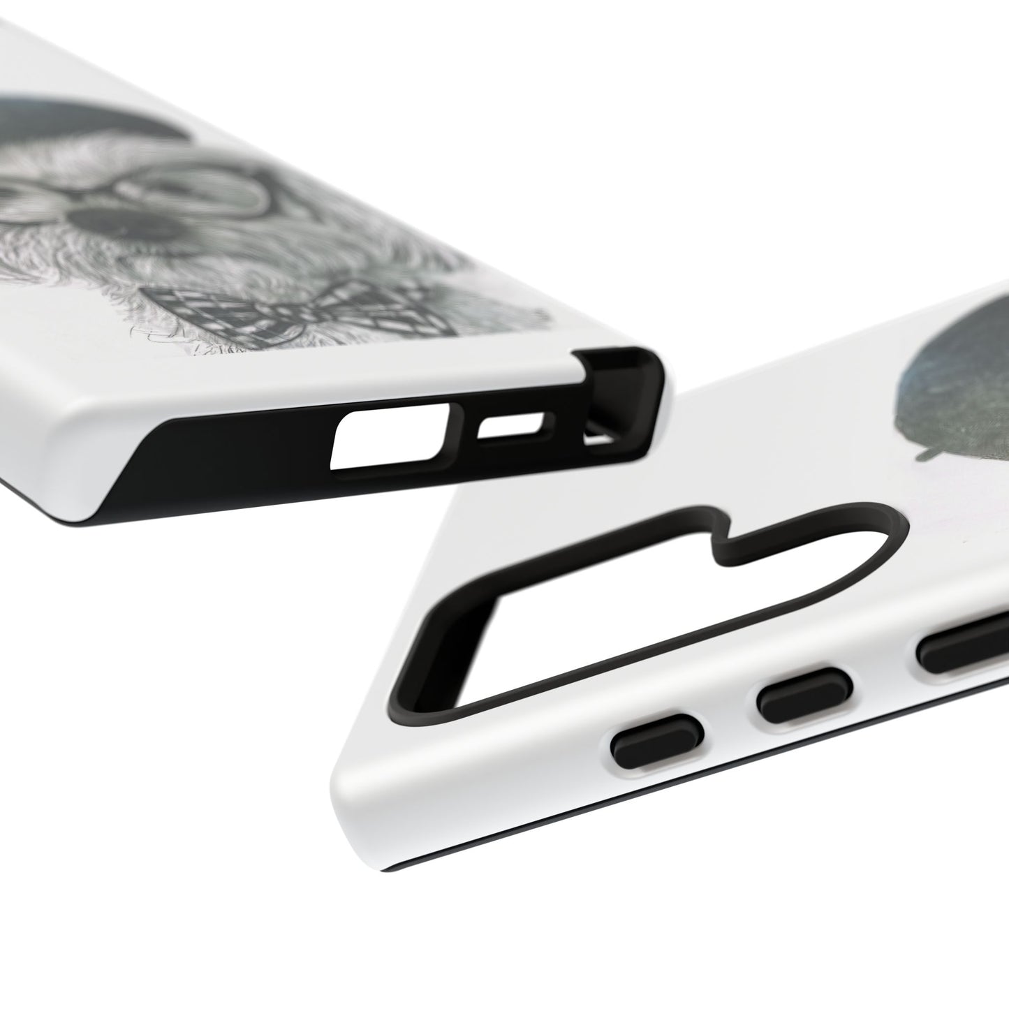 Dog Portrait Phone Case — Dexter with Beret, Glasses & Bow Tie