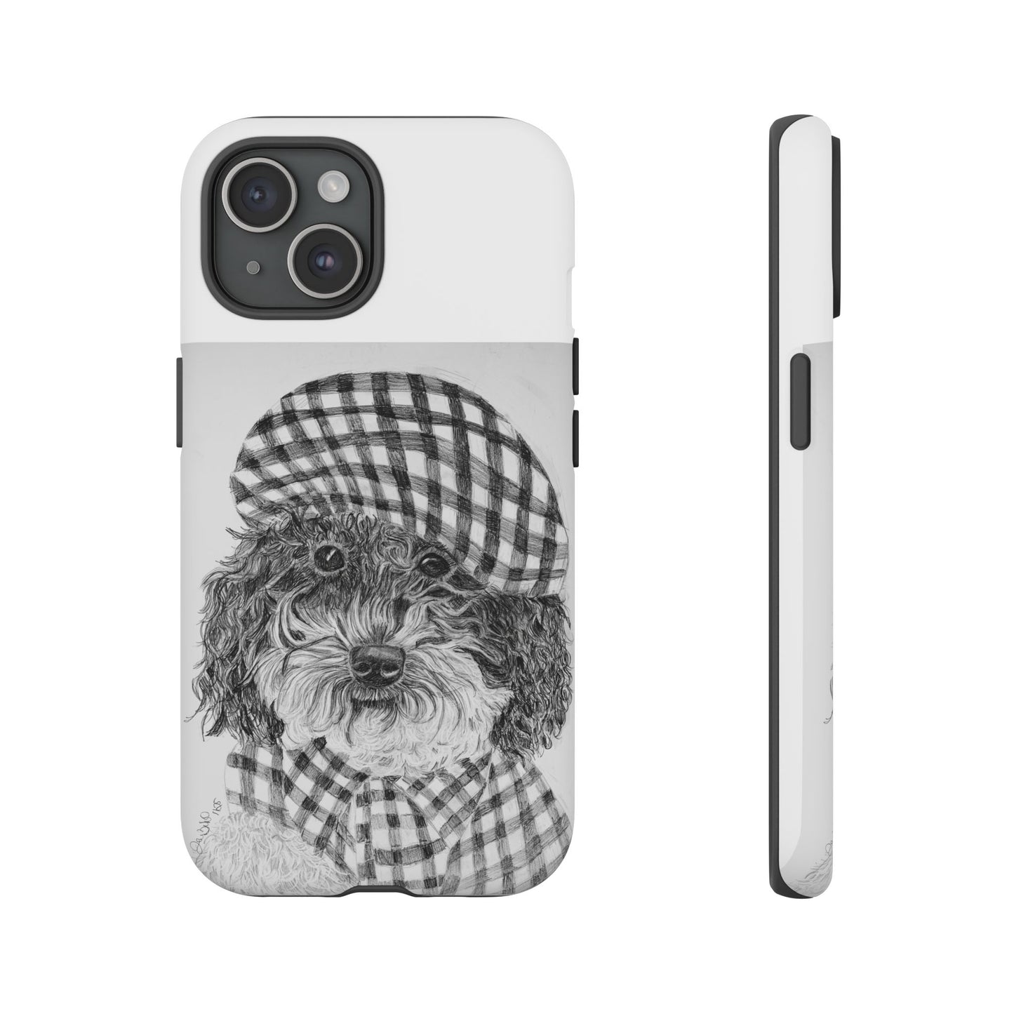 Cute Dog Phone Case — Flannel Elmer  in Plaid Hat
