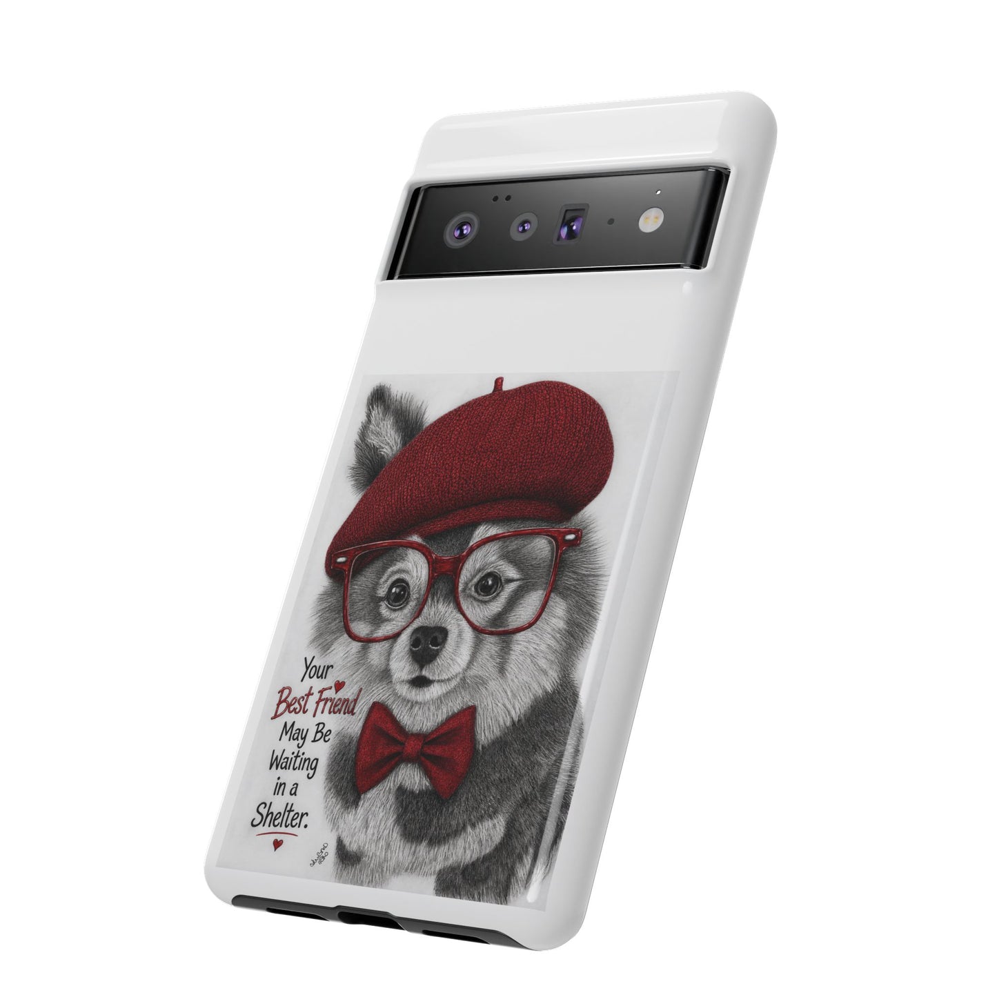 Rescue Pup Art Phone Case – "Your Best Friend May Be Waiting in a Shelter"