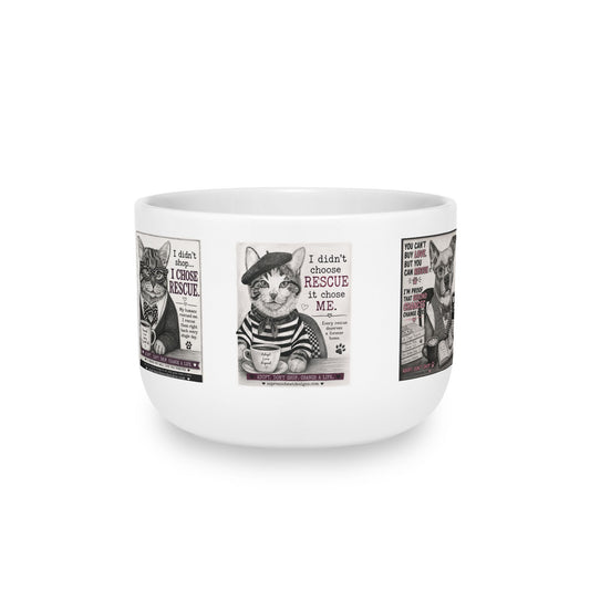 25oz Euclid pet pals Latte Mug — 'I Didn't Choose Rescue, It Chose Me' Ceramic Coffee Cup