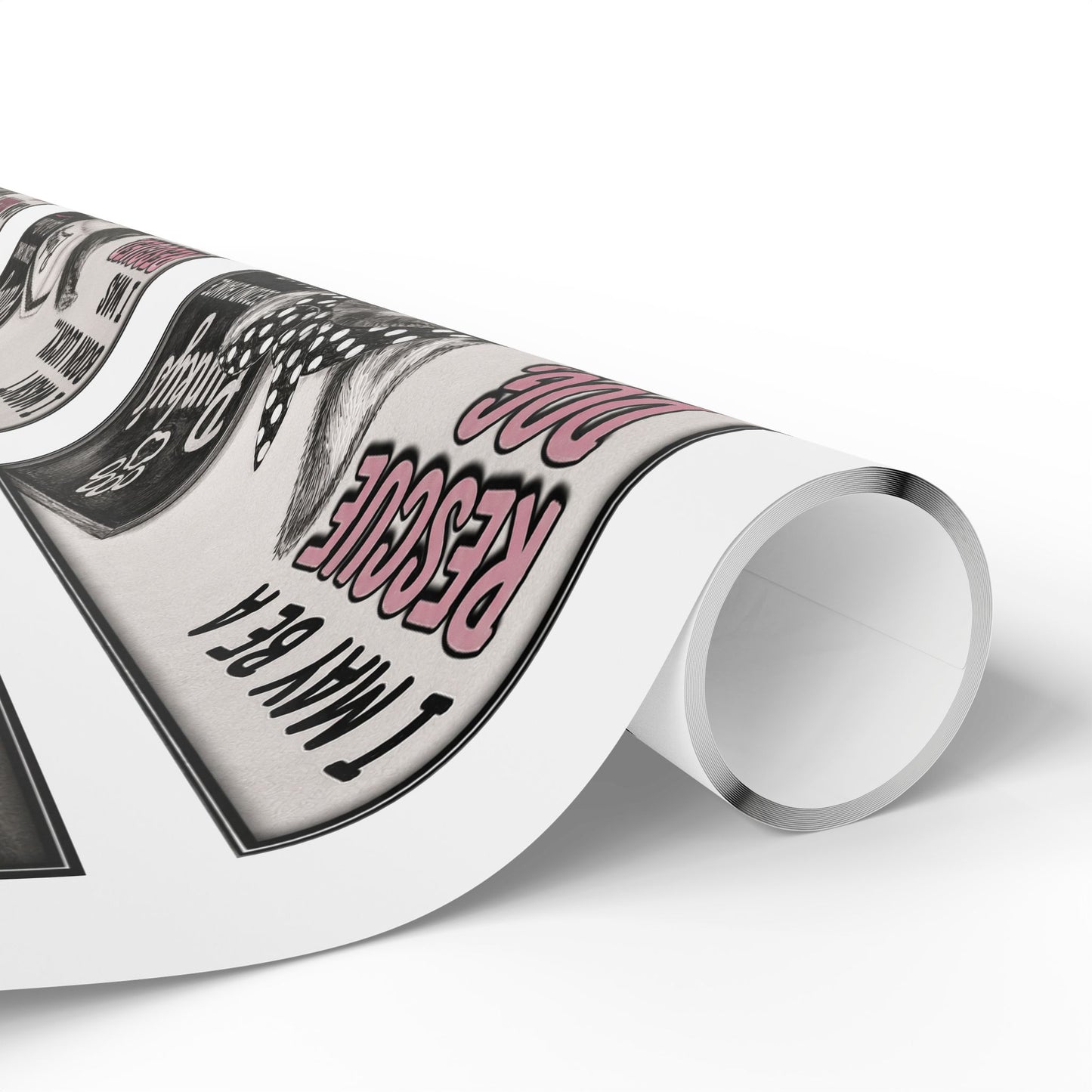 Euclid pet pals  Wrapping Paper Roll — Black & White Storyboard Gift Wrap