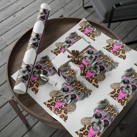 Cute Pink Yorkie Gift Wrap for Animal Lovers