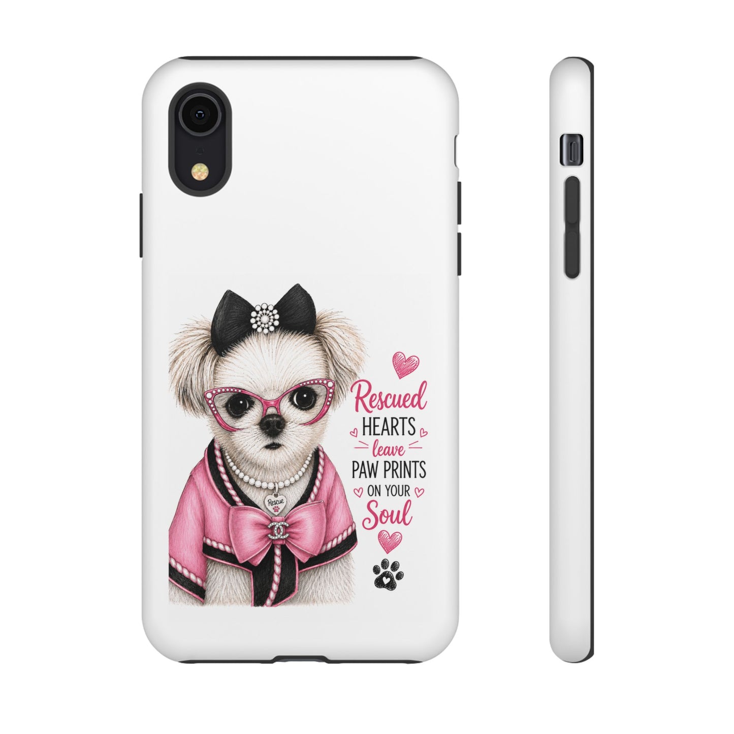 Rescued Hearts Paw Prints Phone Case