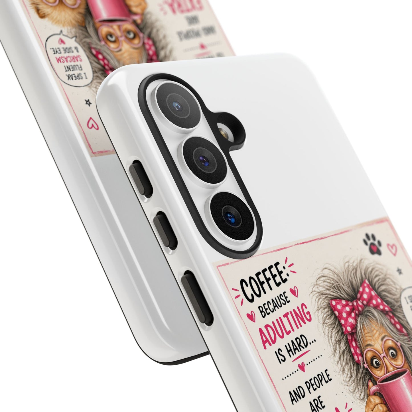 Perky Pearl and LattePhone Case — Funny "Adulting Is Hard" Cozy Design