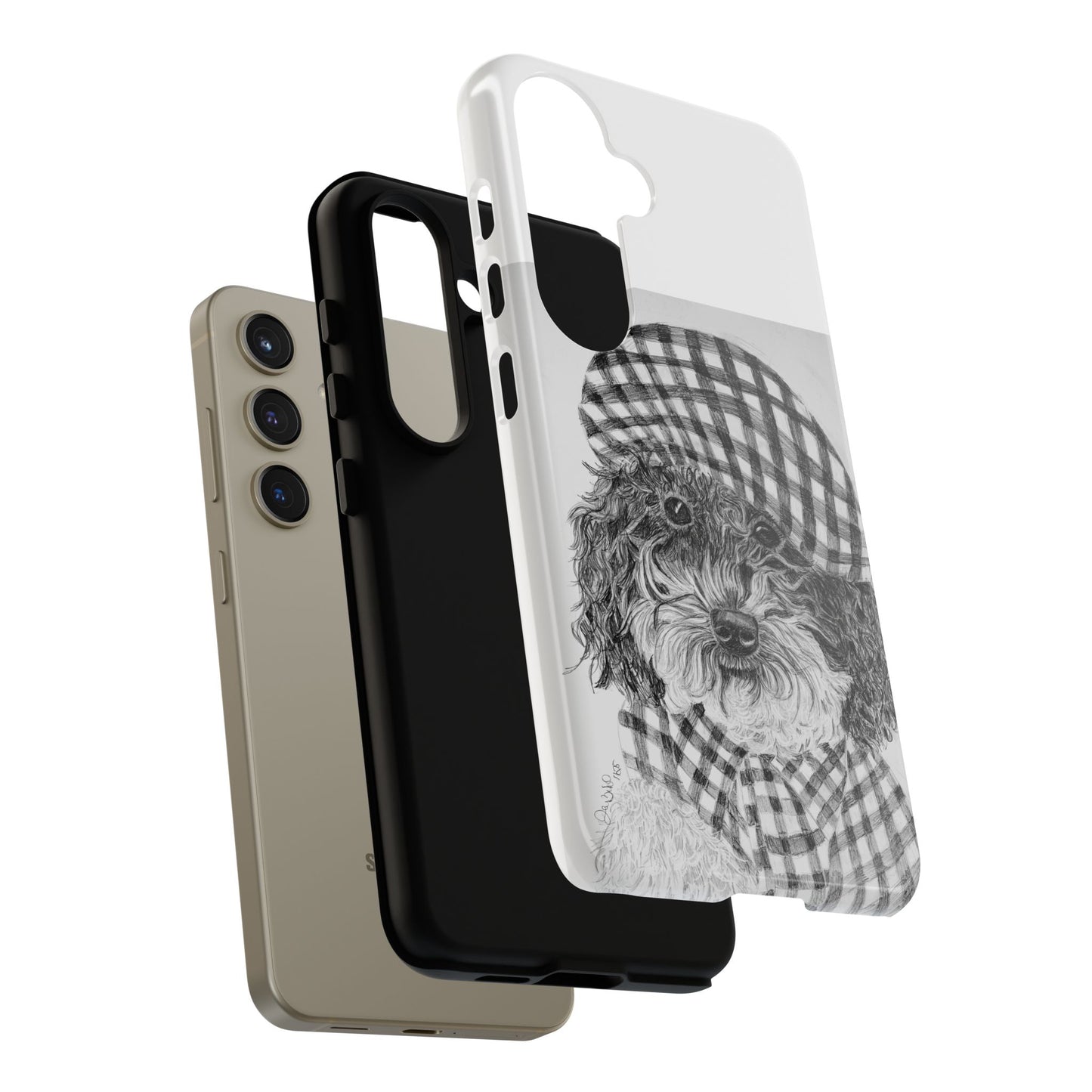 Cute Dog Phone Case — Flannel Elmer  in Plaid Hat