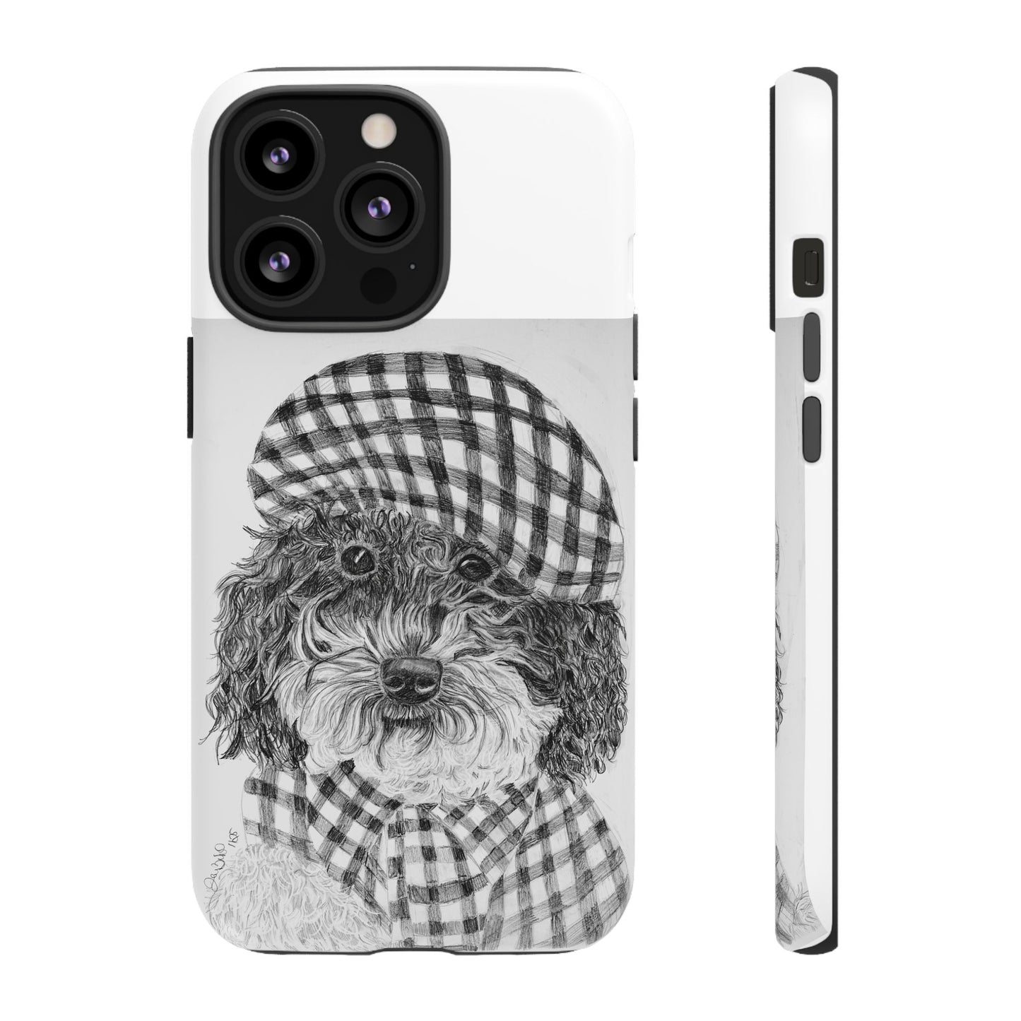 Cute Dog Phone Case — Flannel Elmer  in Plaid Hat