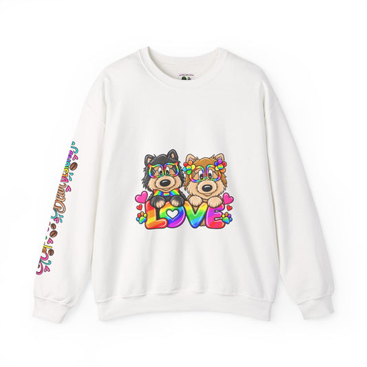 Sweatshirt — Rainbow Love poms
