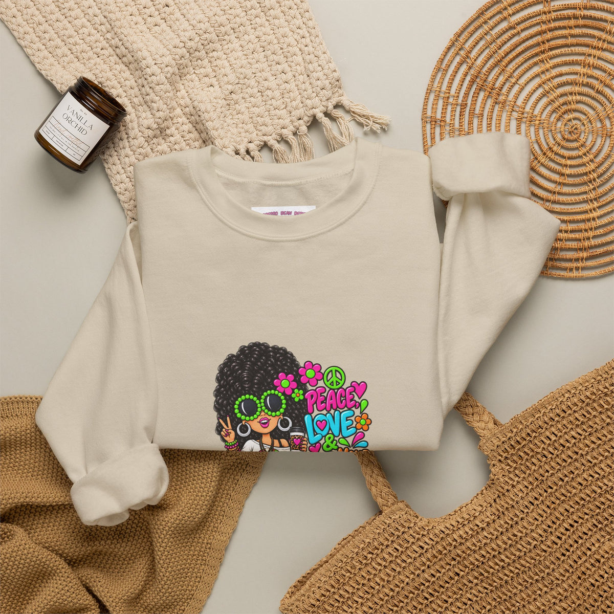 Retro Peace & Love Sweatshirt