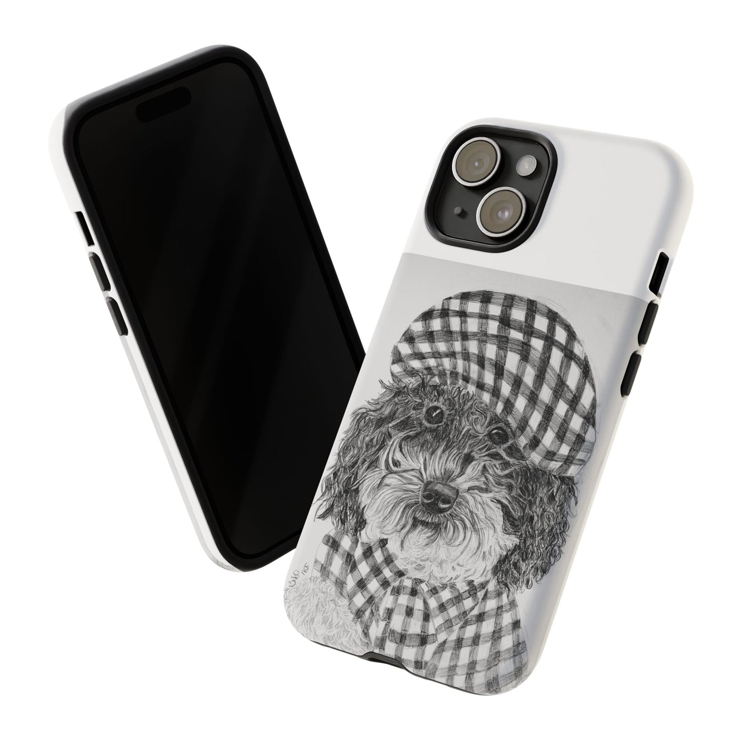 Cute Dog Phone Case — Flannel Elmer  in Plaid Hat