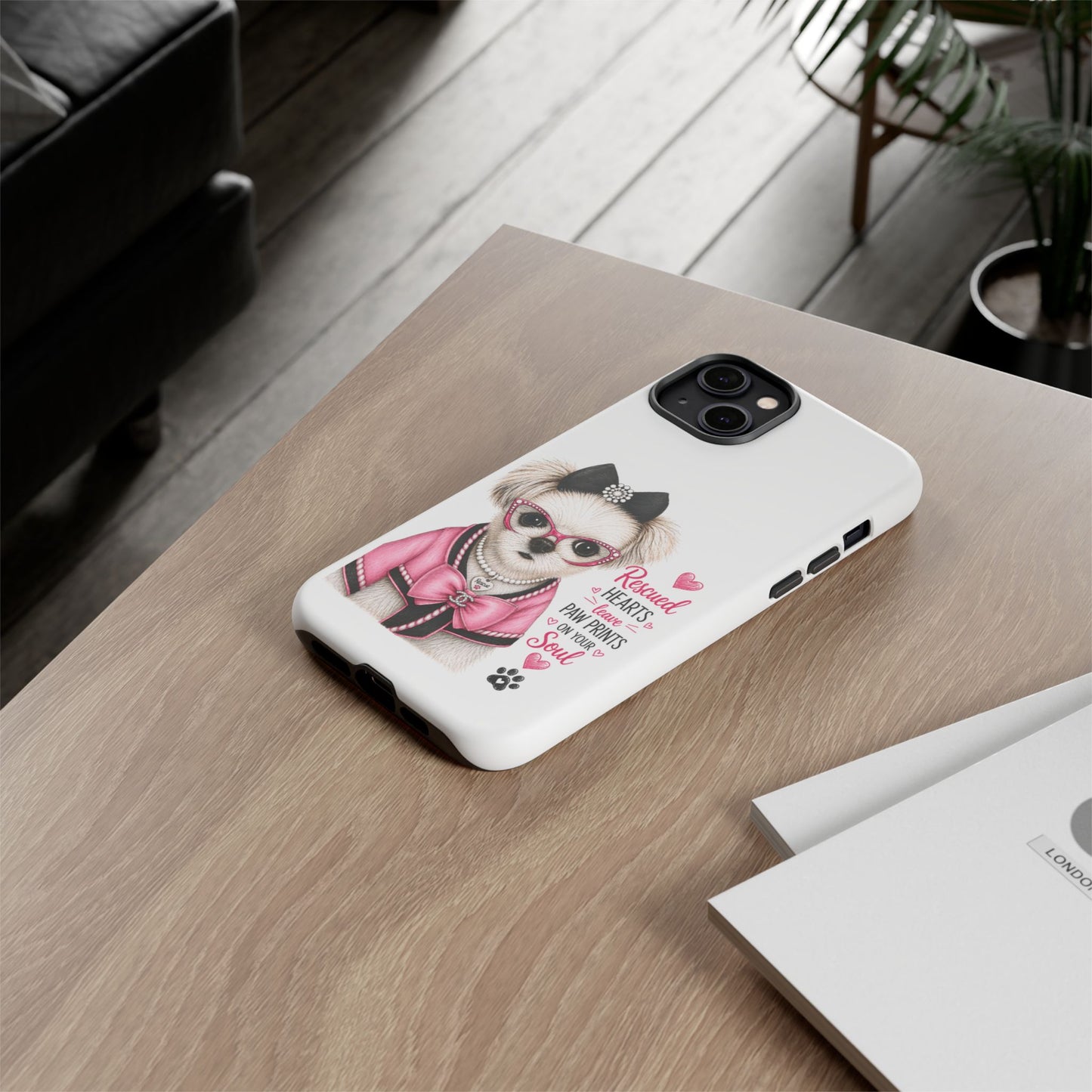 Rescued Hearts Paw Prints Phone Case
