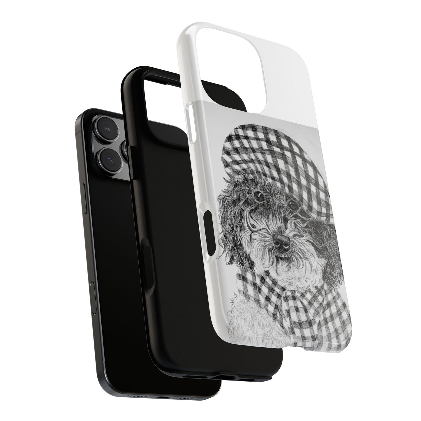Cute Dog Phone Case — Flannel Elmer  in Plaid Hat