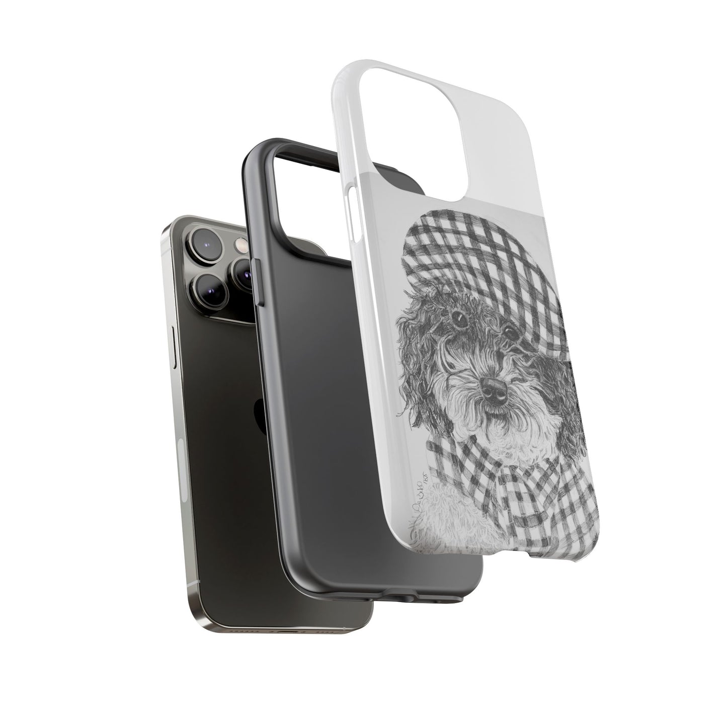 Cute Dog Phone Case — Flannel Elmer  in Plaid Hat