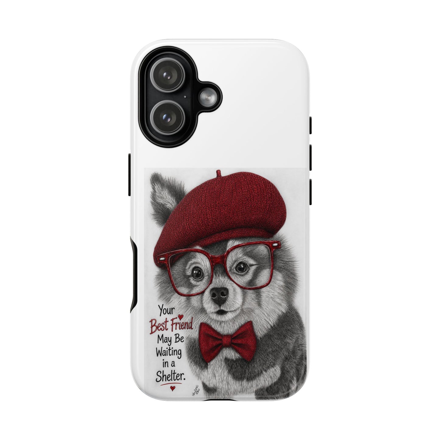Rescue Pup Art Phone Case – "Your Best Friend May Be Waiting in a Shelter"