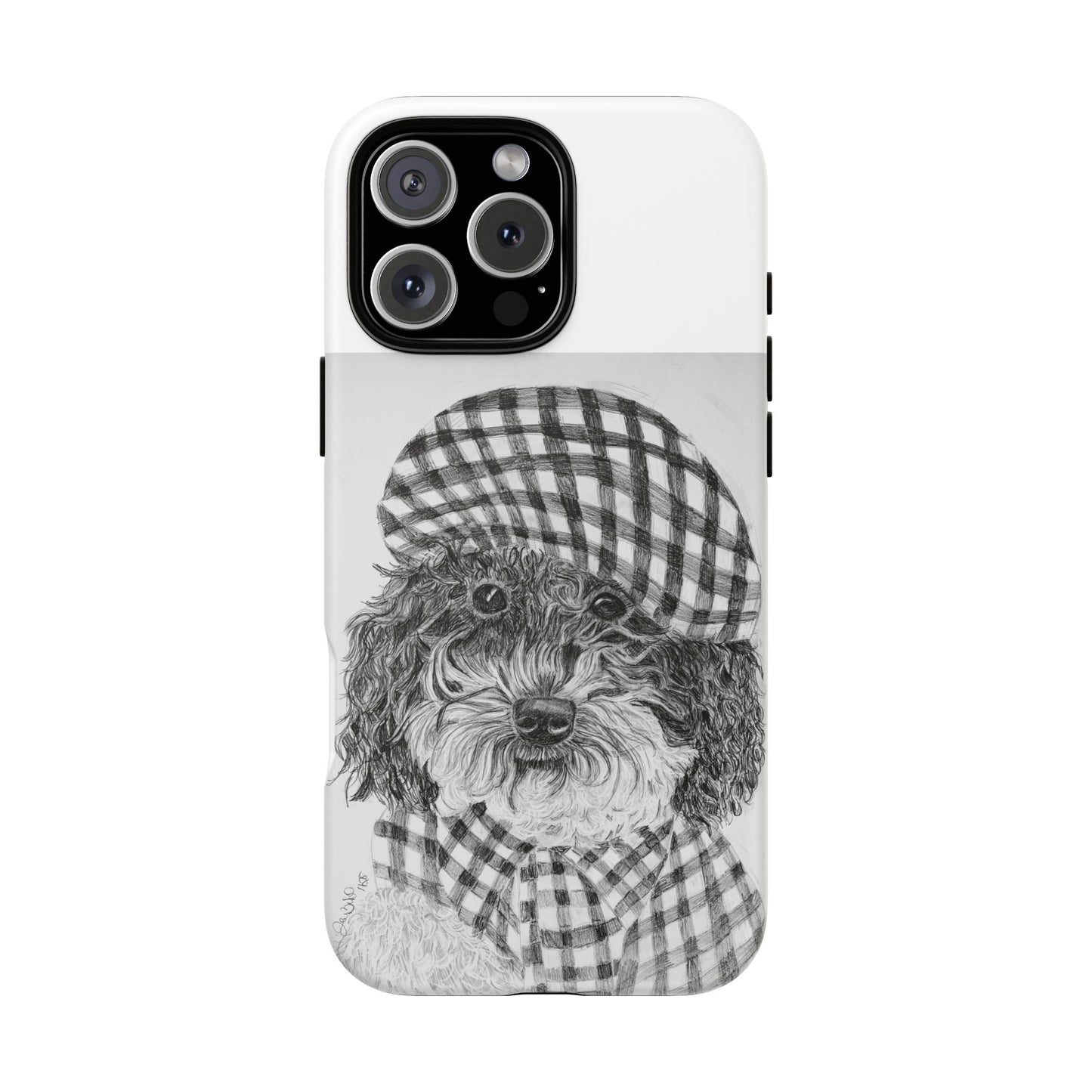 Cute Dog Phone Case — Flannel Elmer  in Plaid Hat