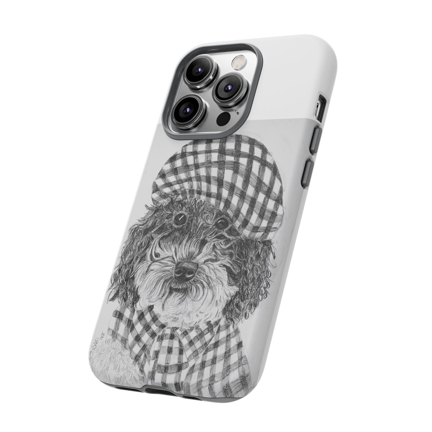 Cute Dog Phone Case — Flannel Elmer  in Plaid Hat