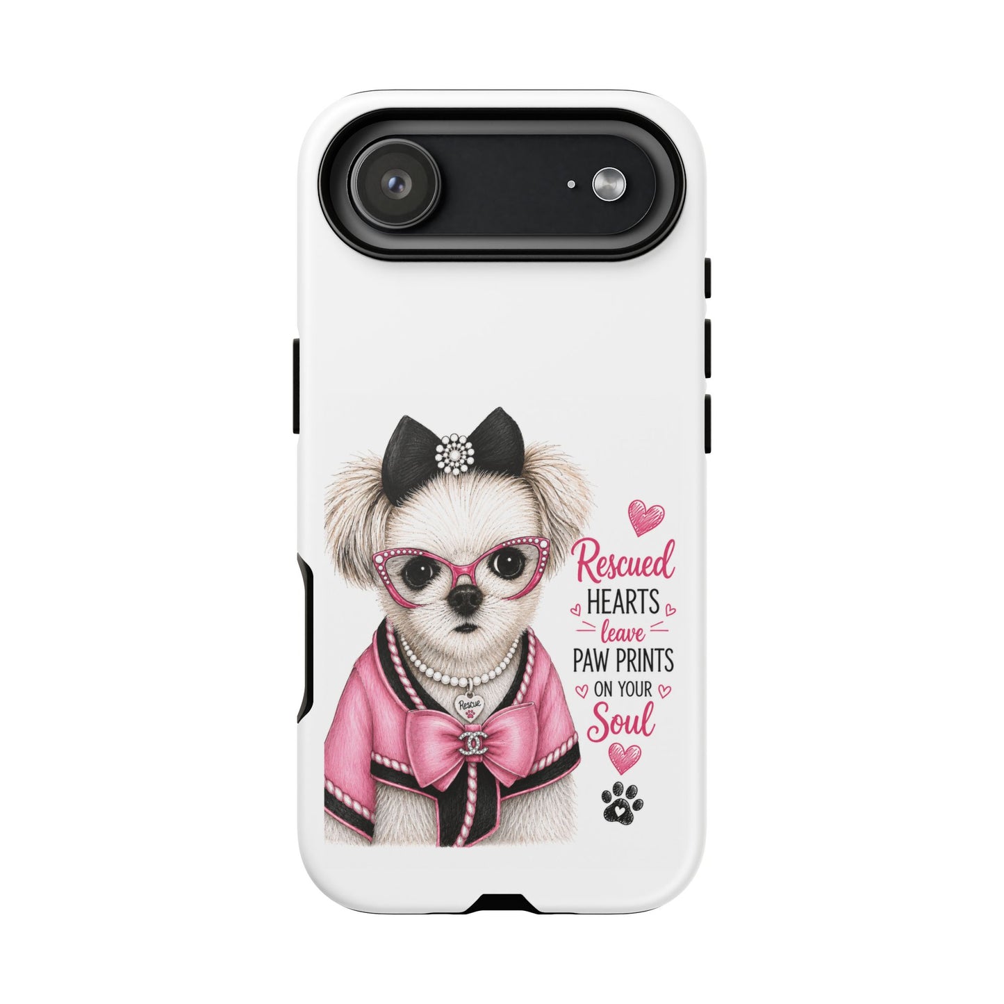 Rescued Hearts Paw Prints Phone Case