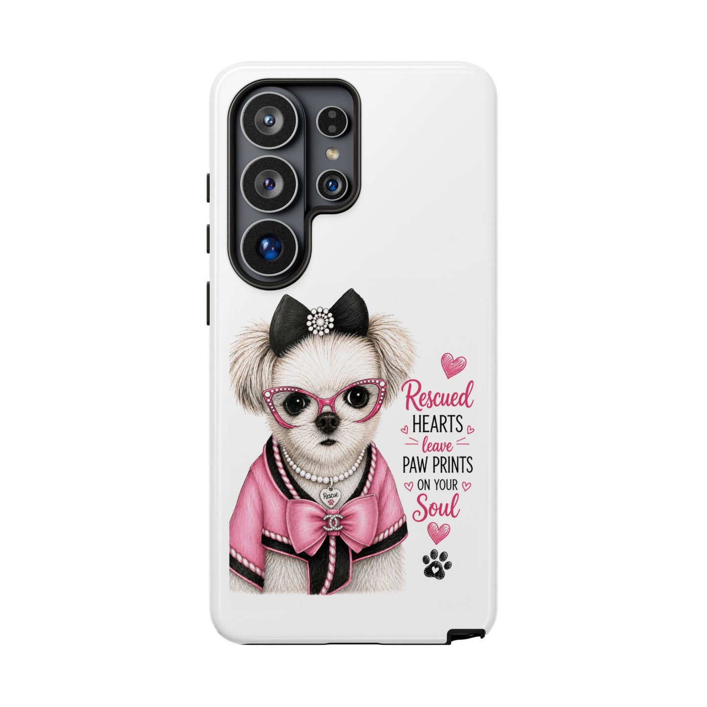 Rescued Hearts Paw Prints Phone Case