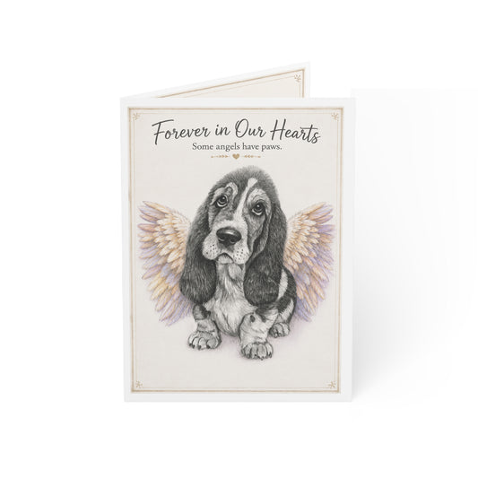 Pet Sympathy Greeting Card – “Forever in Our Hearts” Memorial Dog Card (Single or Multi-Pack)