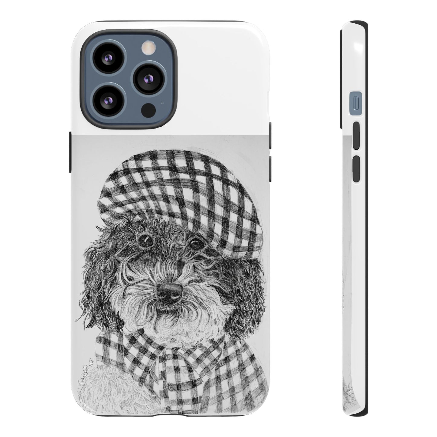 Cute Dog Phone Case — Flannel Elmer  in Plaid Hat