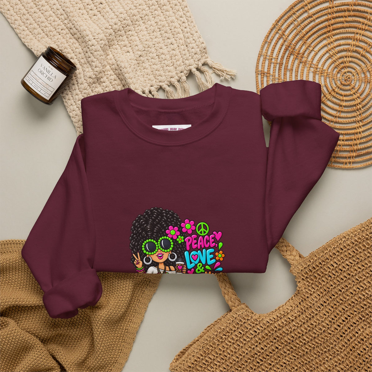 Retro Peace & Love Sweatshirt
