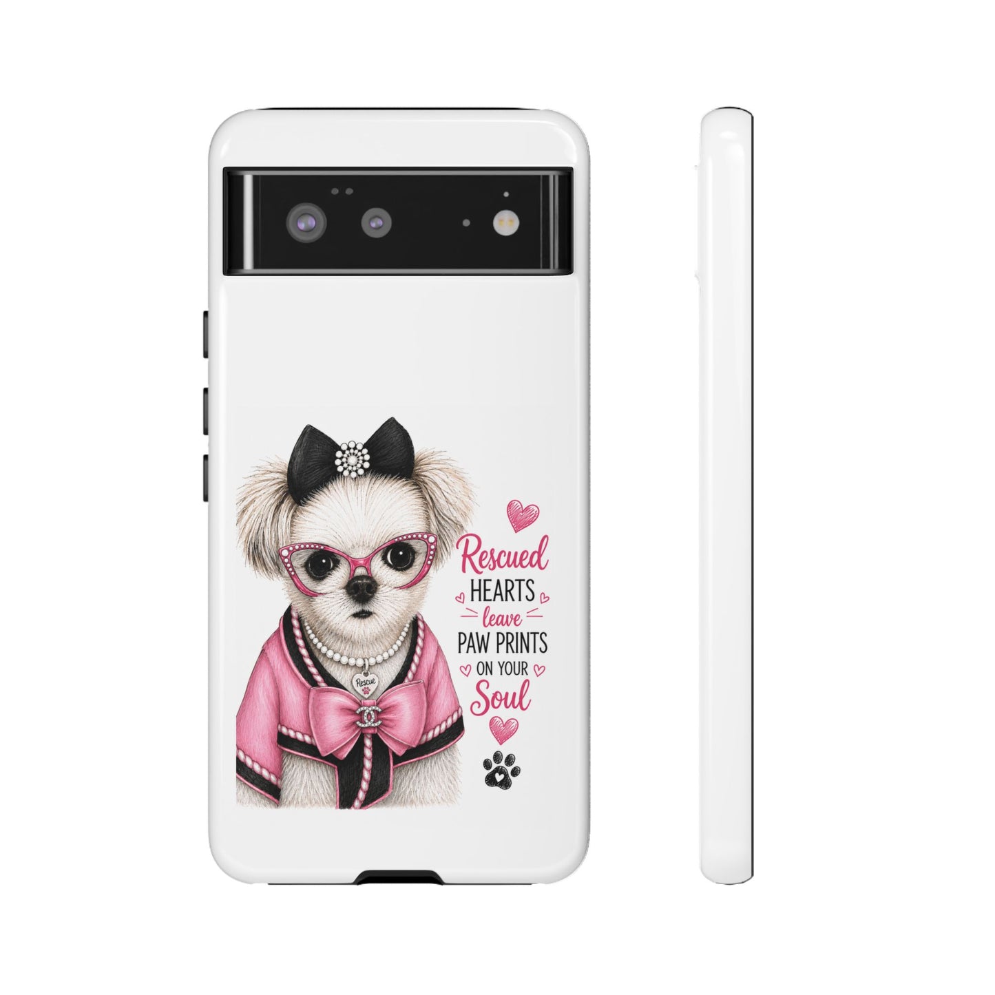 Rescued Hearts Paw Prints Phone Case
