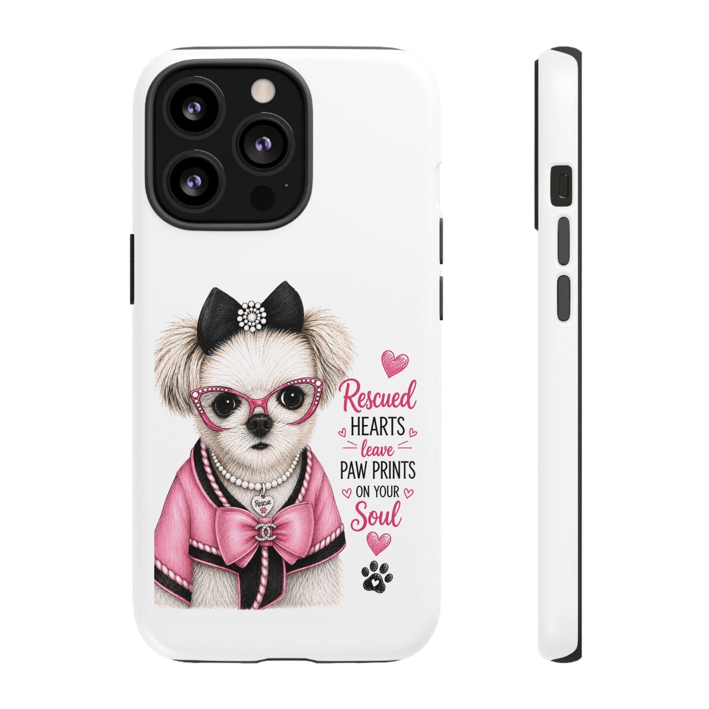 Rescued Hearts Paw Prints Phone Case