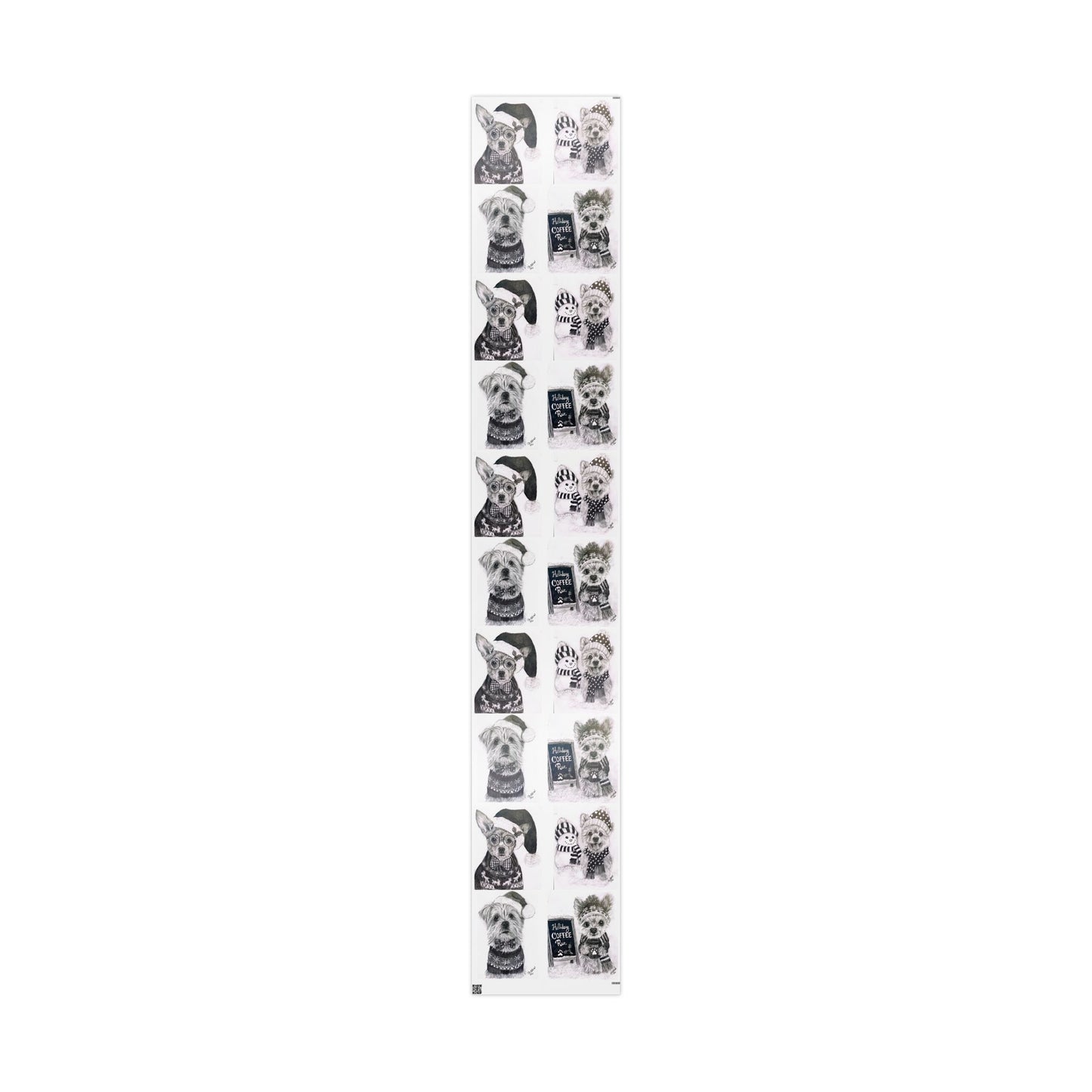 Sophia’s Gracie foundation Wrapping Paper Roll — Black & White  Pattern for Pet Lovers