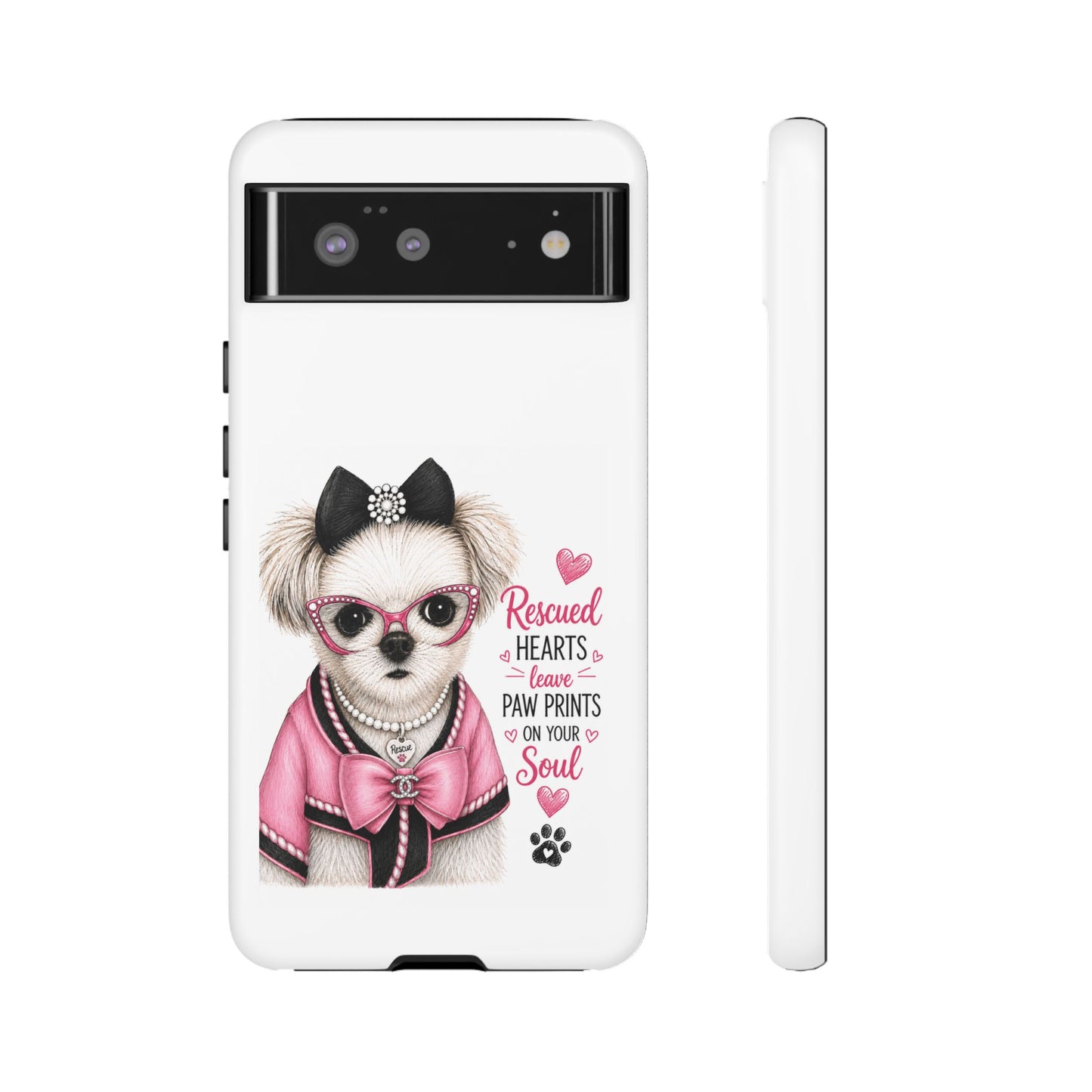 Rescued Hearts Paw Prints Phone Case