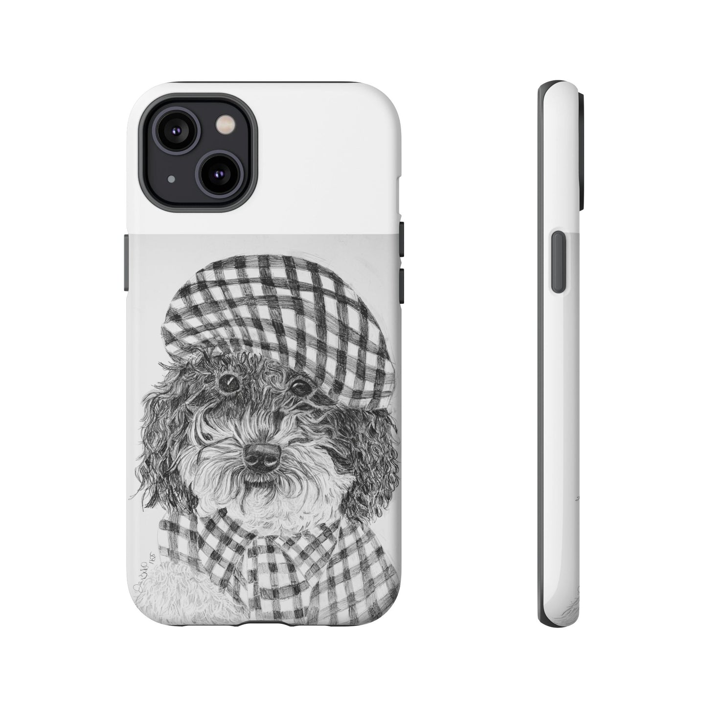 Cute Dog Phone Case — Flannel Elmer  in Plaid Hat