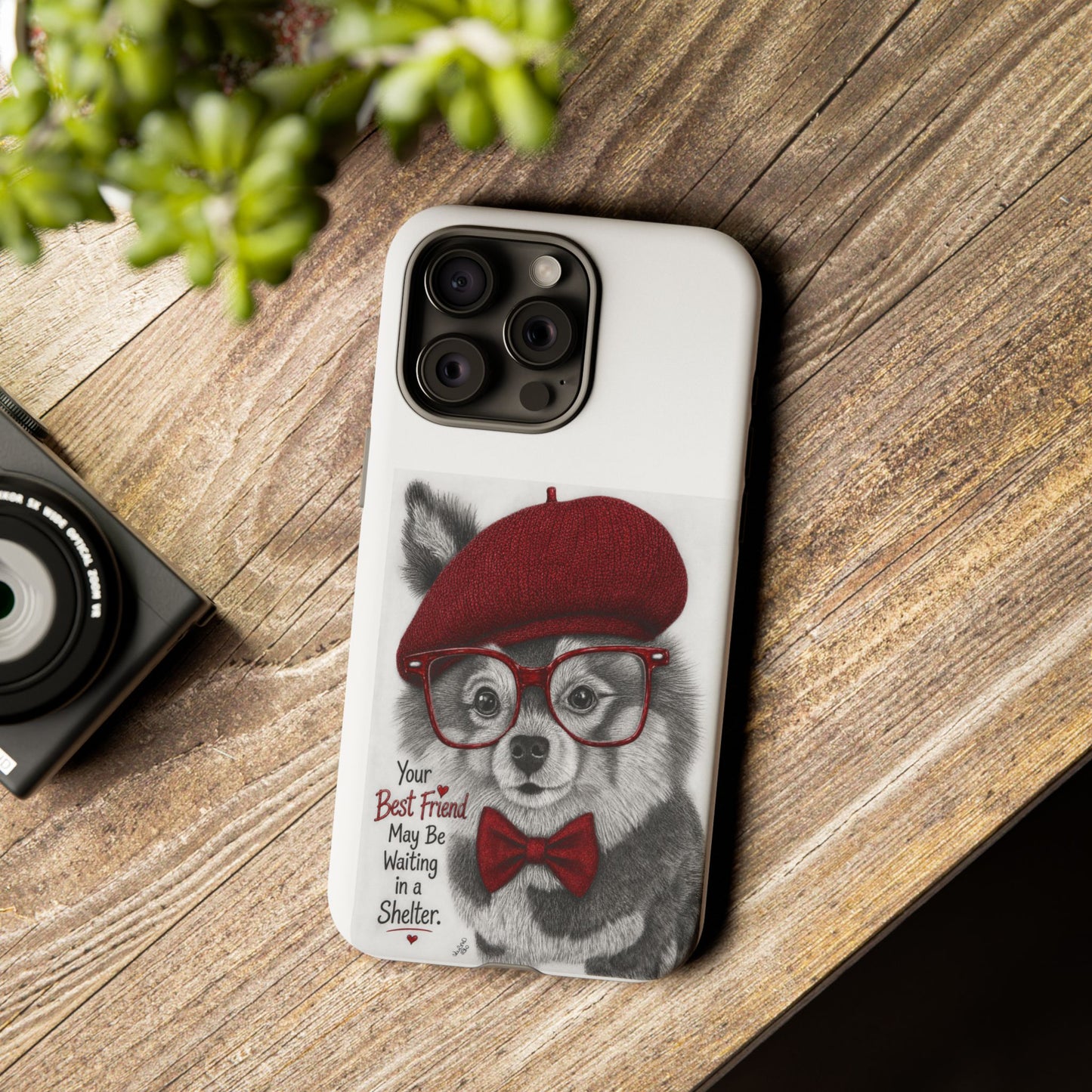 Rescue Pup Art Phone Case – "Your Best Friend May Be Waiting in a Shelter"