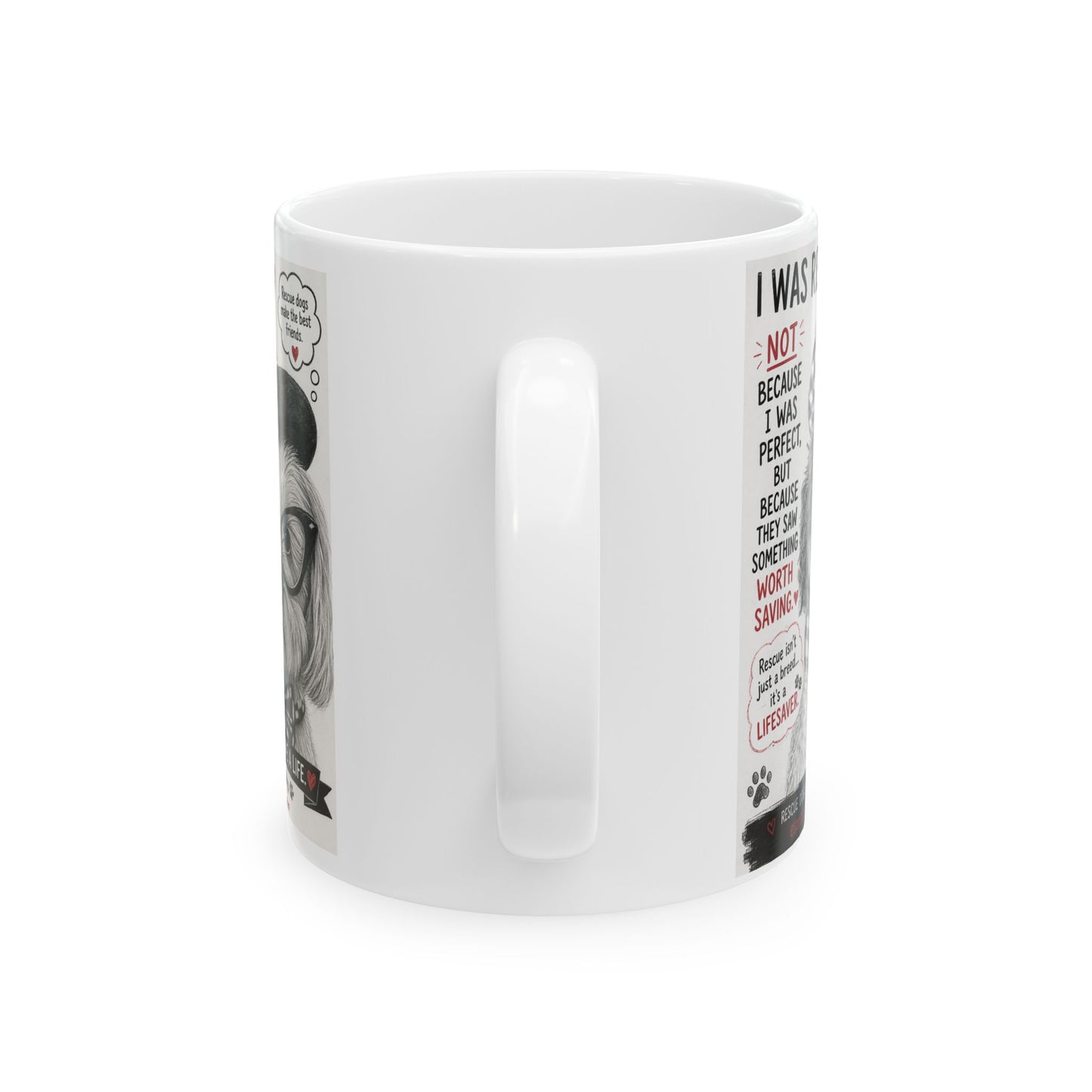 Rescue Dog Lover Mug — “Rescue Is My Favorite Breed” Ceramic Coffee Cup (11oz/15oz)