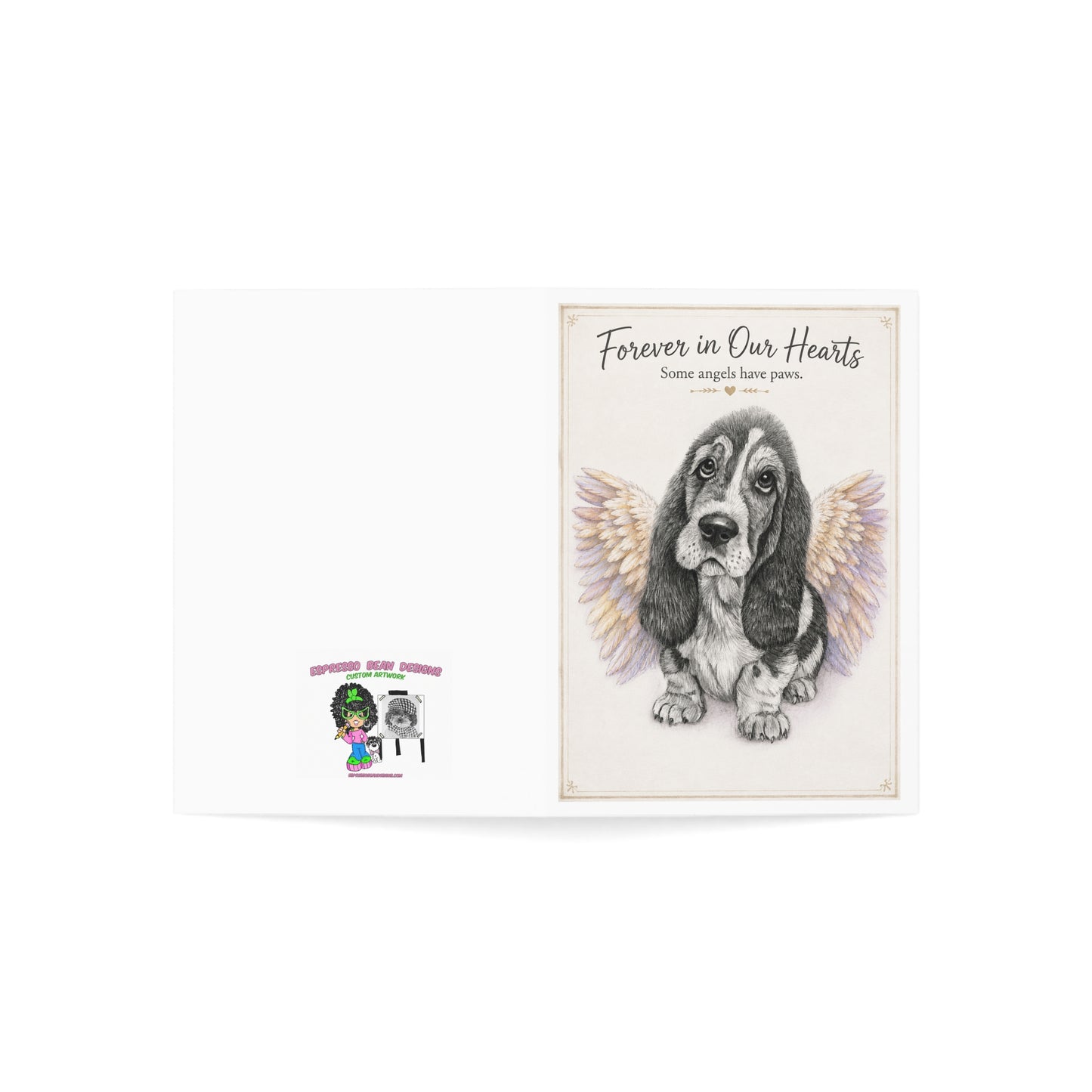 Pet Sympathy Greeting Card – “Forever in Our Hearts” Memorial Dog Card (Single or Multi-Pack)