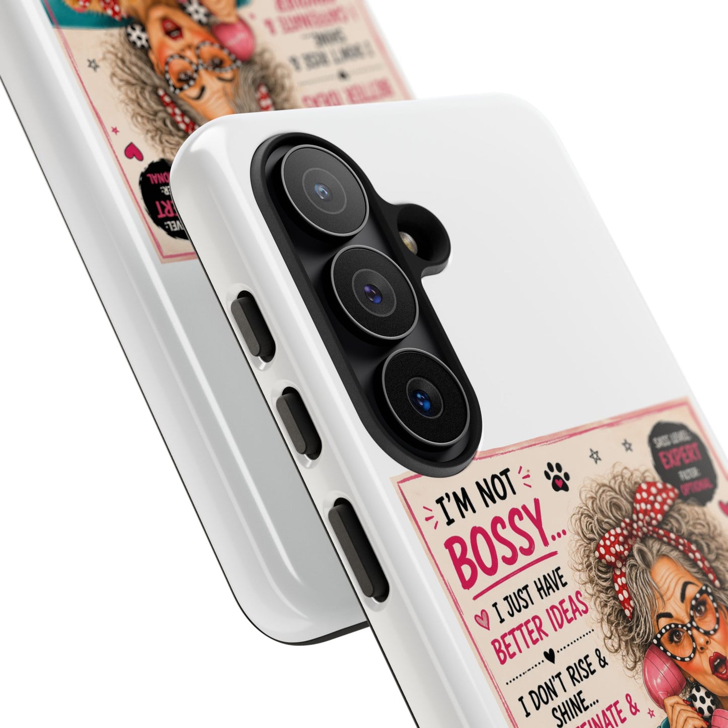 Perky Pearl and Latte Phone Case — "I'm Not Bossy" Funny Dog Lover & Sarcastic Woman Protective Tough Case