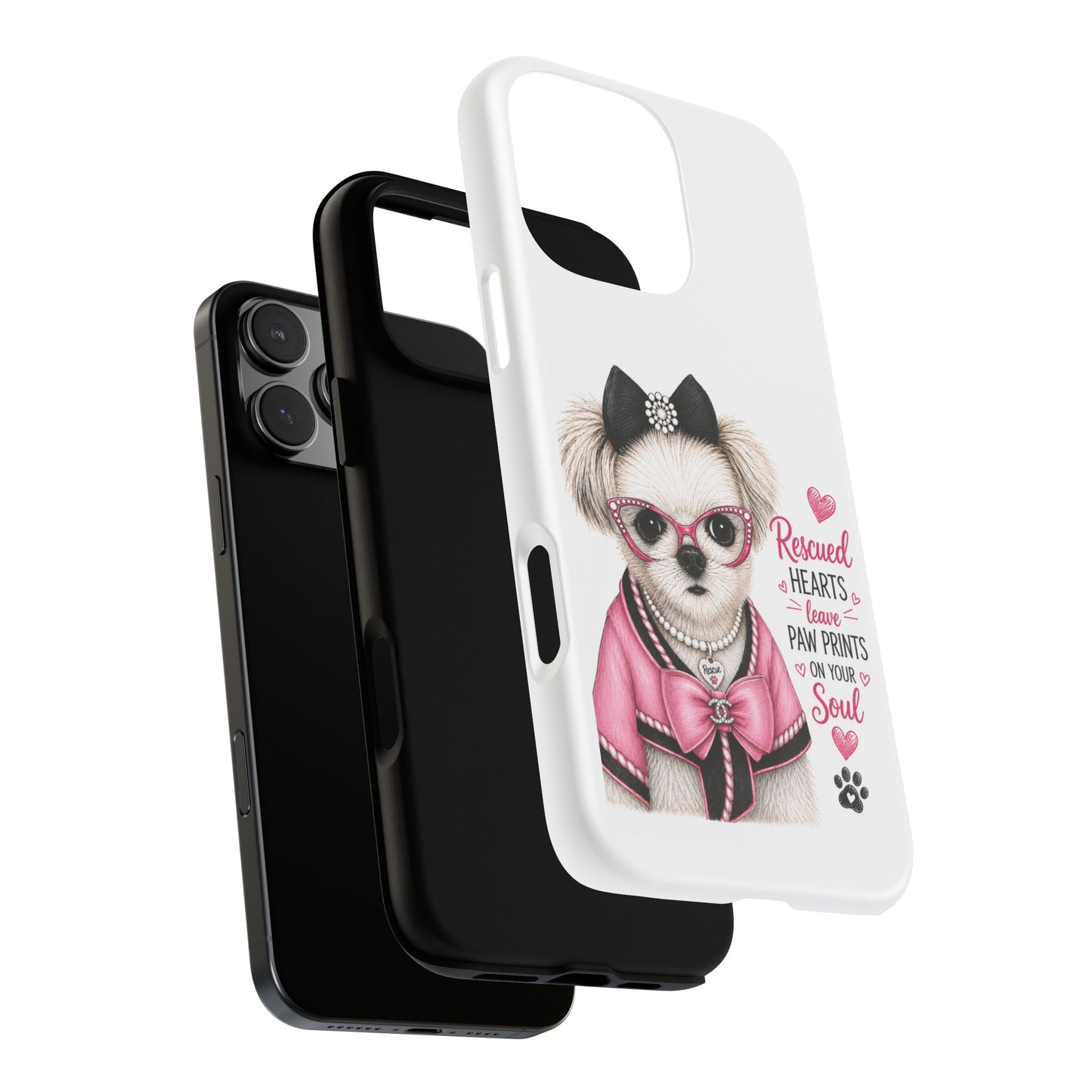 Rescued Hearts Paw Prints Phone Case