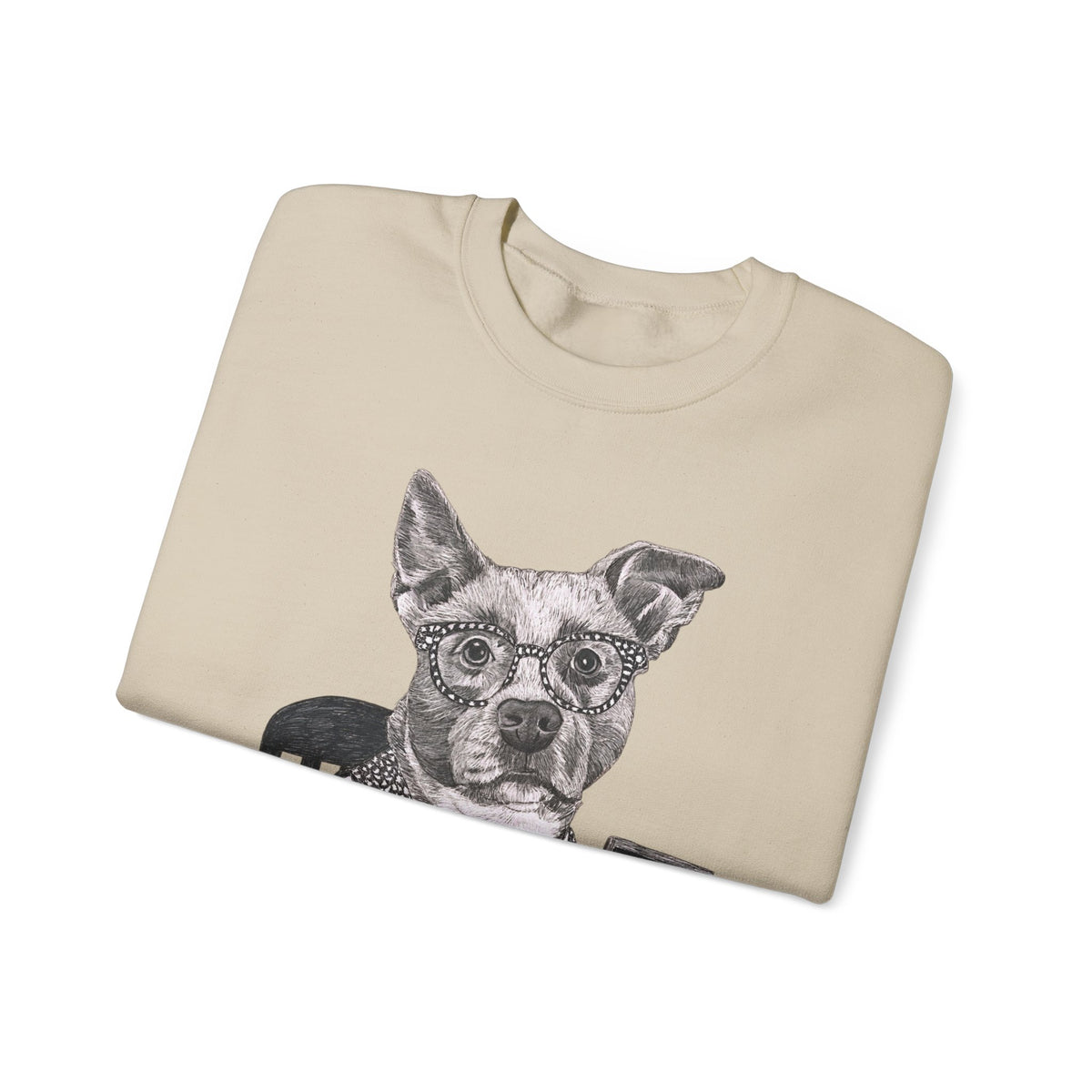 Rescue Dog Crewneck Sweatshirt — "Glenn Powell" Adopt Don’t Shop Design