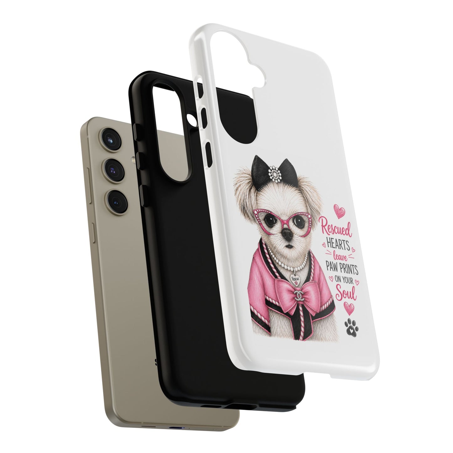 Rescued Hearts Paw Prints Phone Case